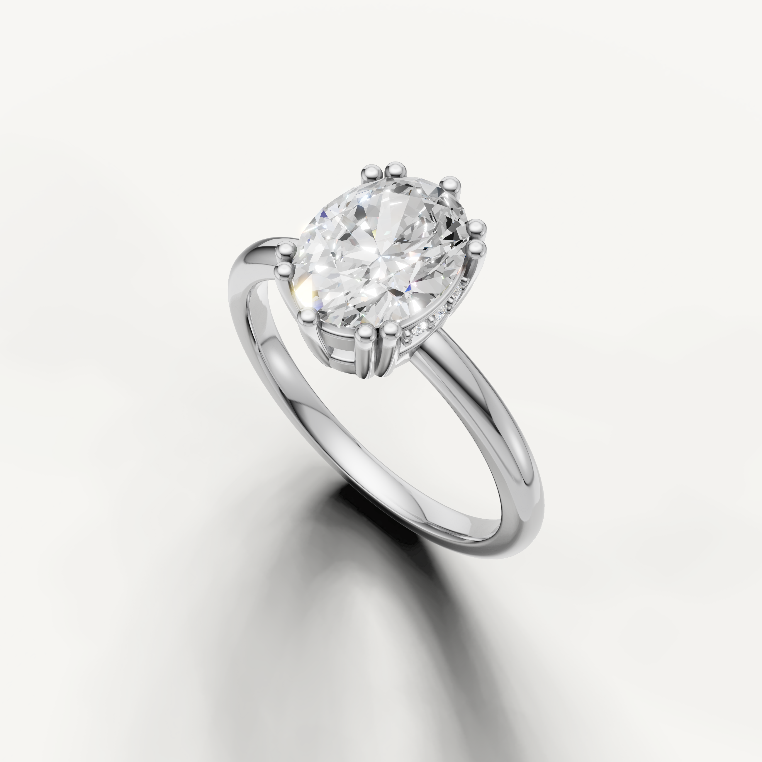 Classic Oval Cut Lab Grown Diamond Solitaire Ring in White Gold – Raul Diamonds