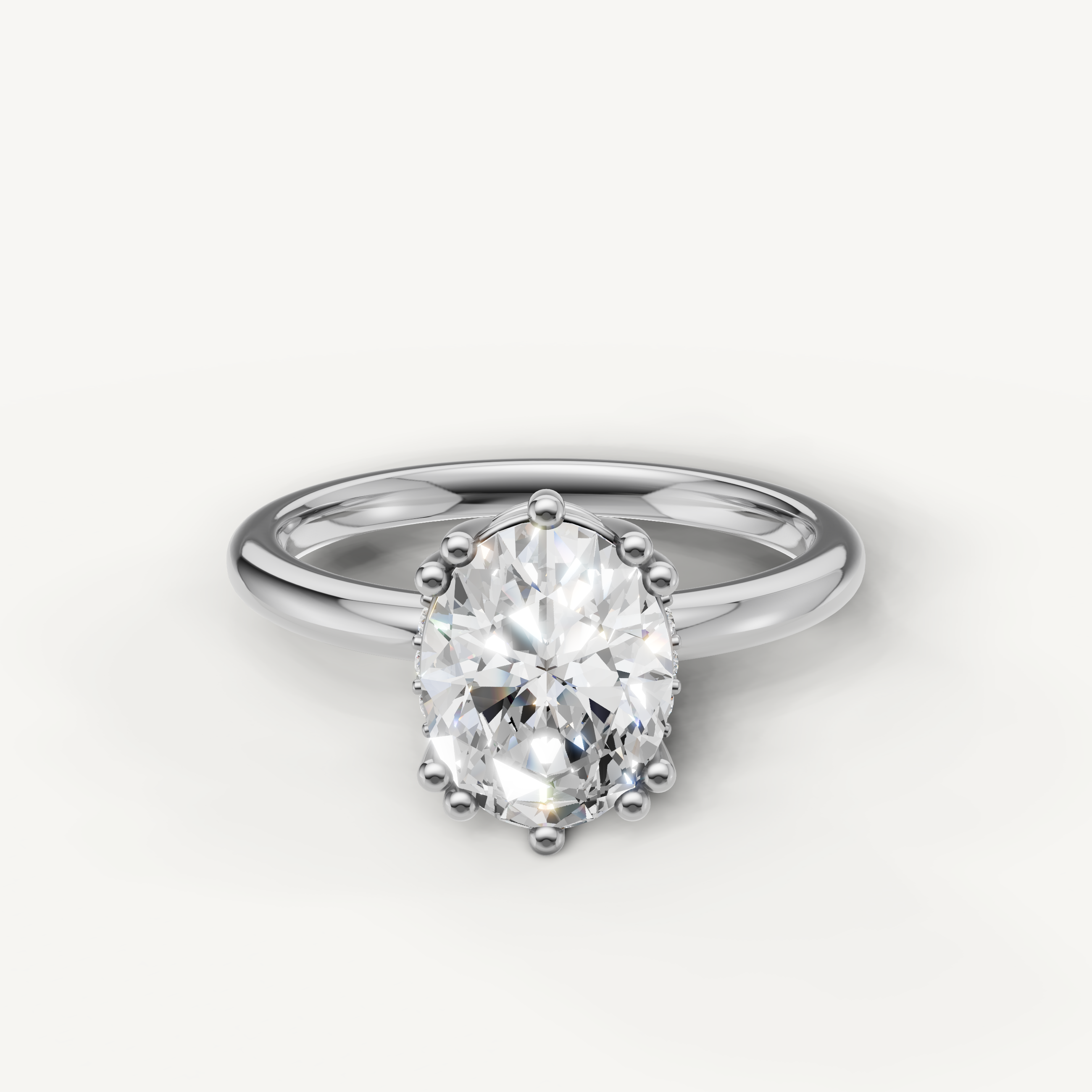 Oval Cut Lab Grown Diamond Engagement Ring in 14K White Gold – Raul Diamonds