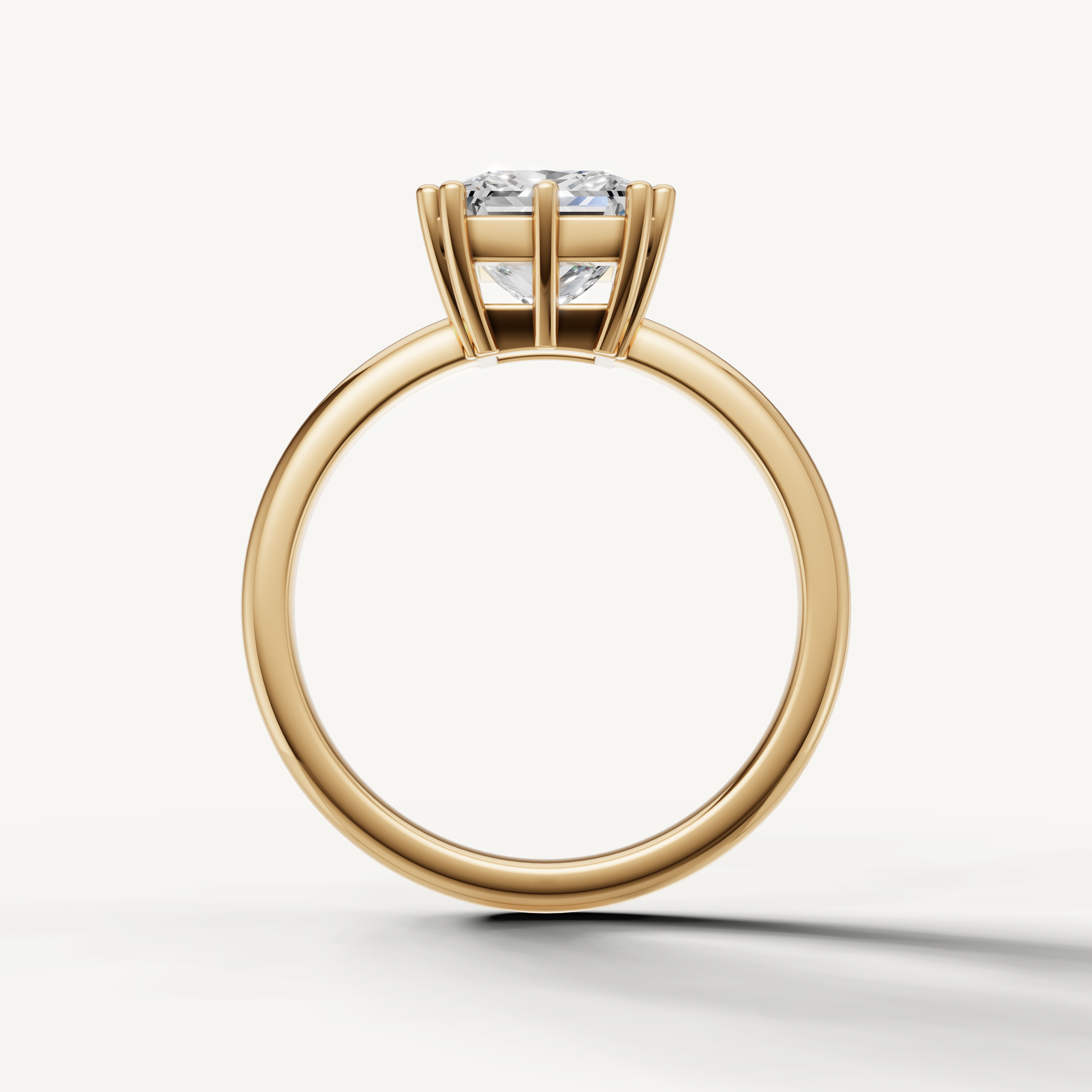 Luxury Princess Cut Lab Diamond Ring in 14K Yellow Gold with Hidden Accent Diamonds – Raul Diamonds