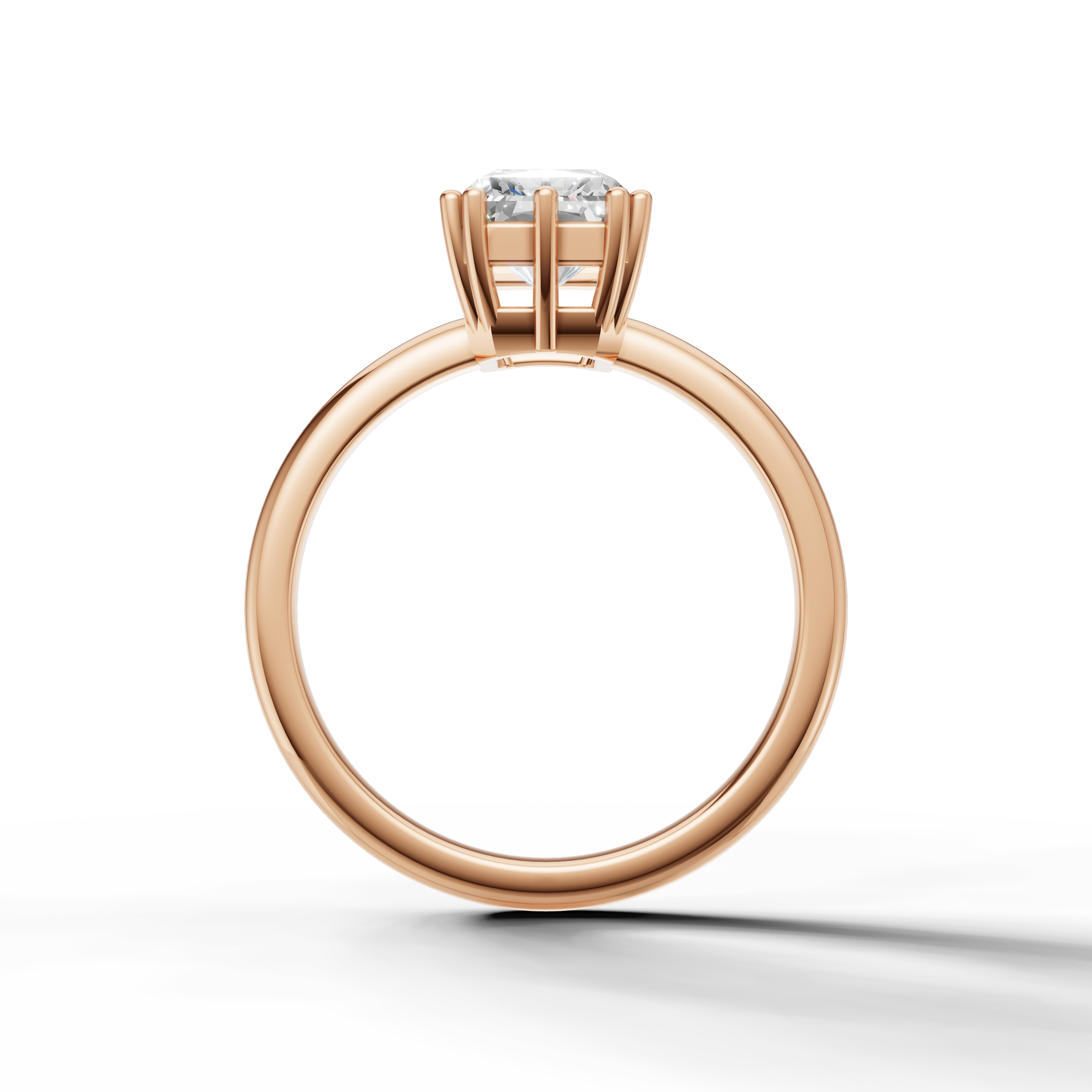 14K Rose Gold Radiant Cut Engagement Ring with Minimalist Solitaire Setting – Raul Diamonds