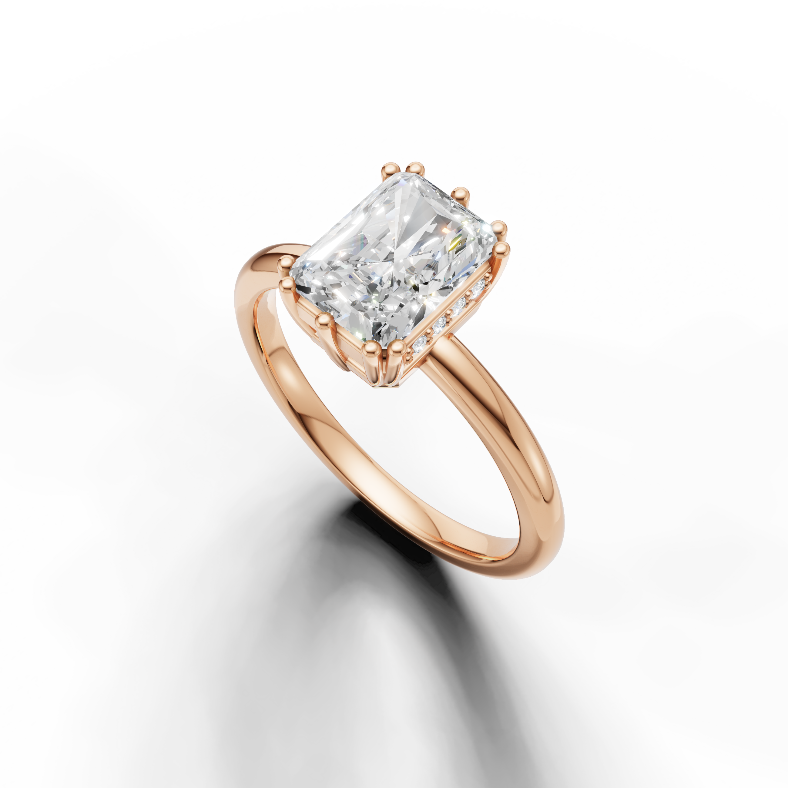 Elongated Radiant Lab Grown Diamond Ring in Rose Gold for Women – Raul Diamonds