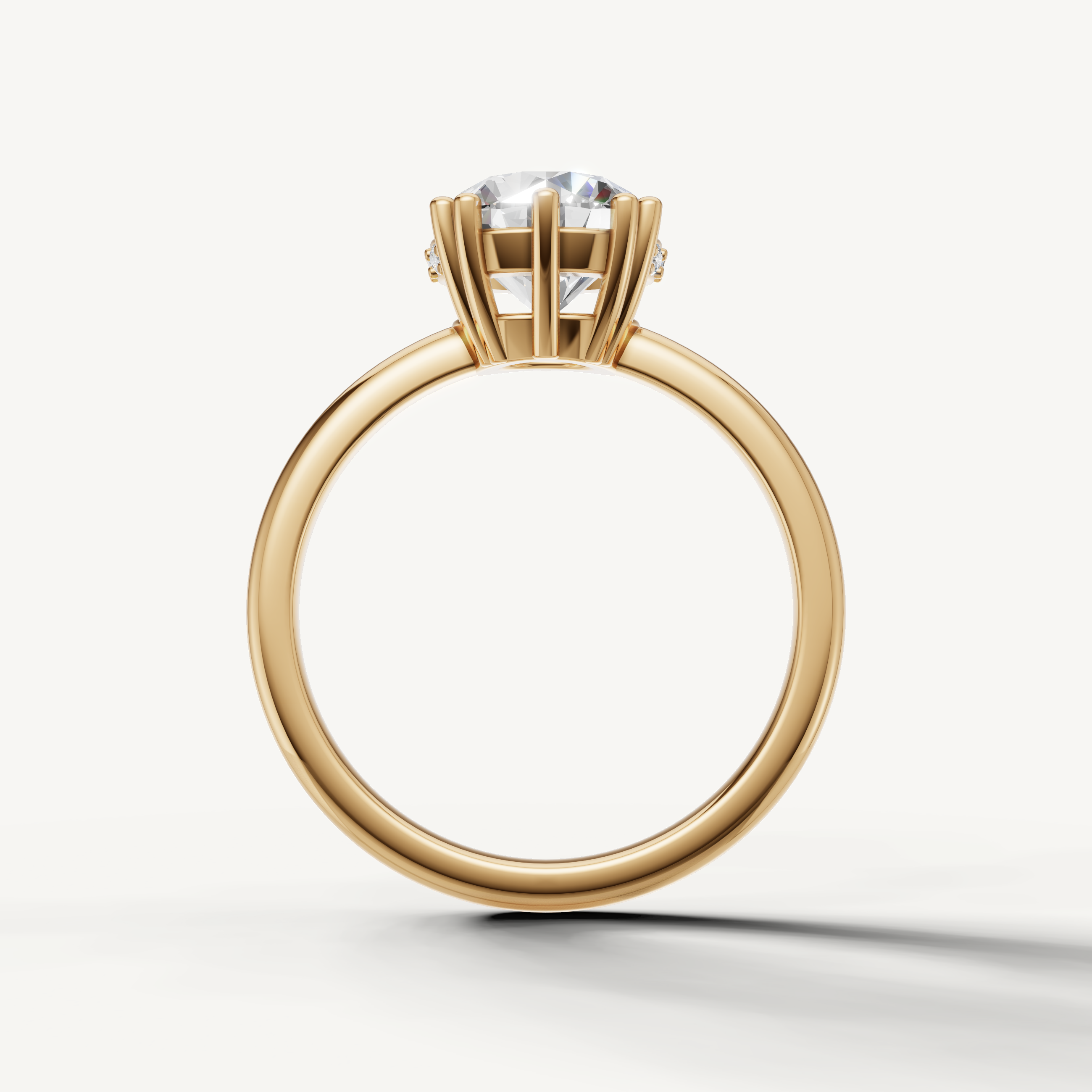 Luxury Round Cut Lab Diamond Engagement Ring in 14K Yellow Gold – Raul Diamonds