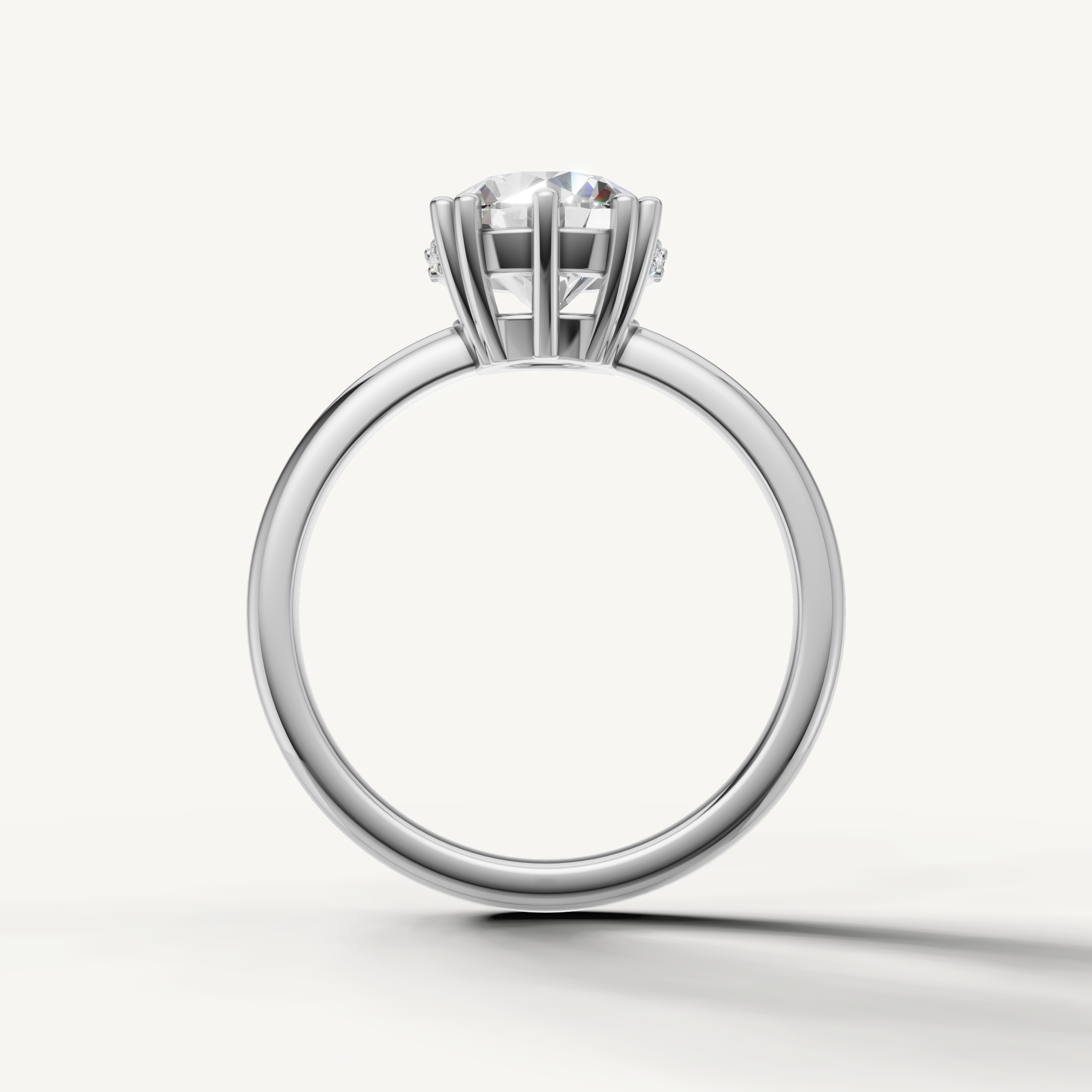 White Gold Round Engagement Ring with Brilliant Lab Grown Diamond – Raul Diamonds