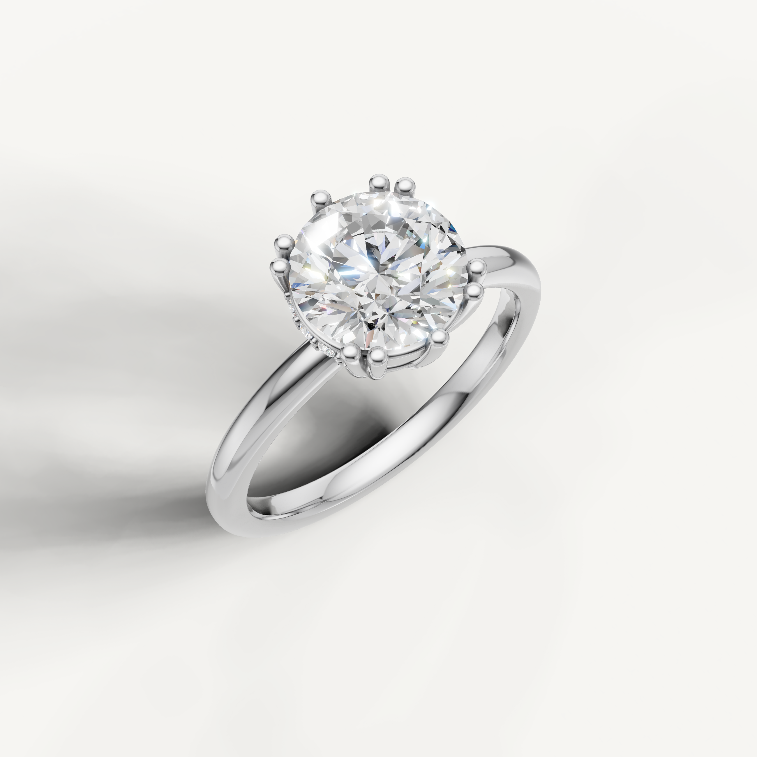 14K White Gold Round Lab Diamond Solitaire Ring for Women – Raul Diamonds