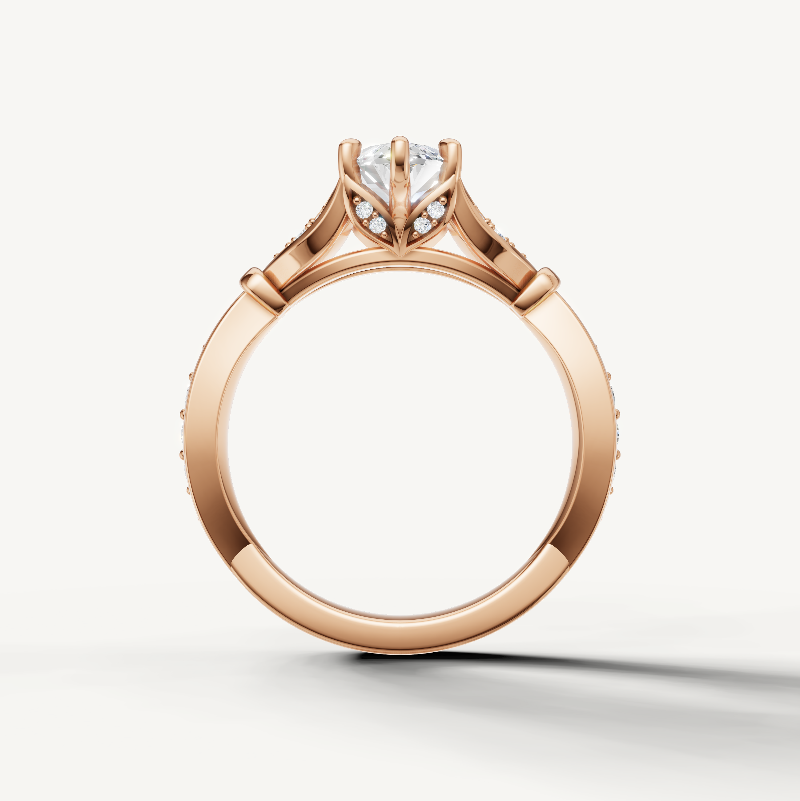 Marquise Lab-Grown Diamond Nature-Inspired Engagement Ring in 14K Gold
