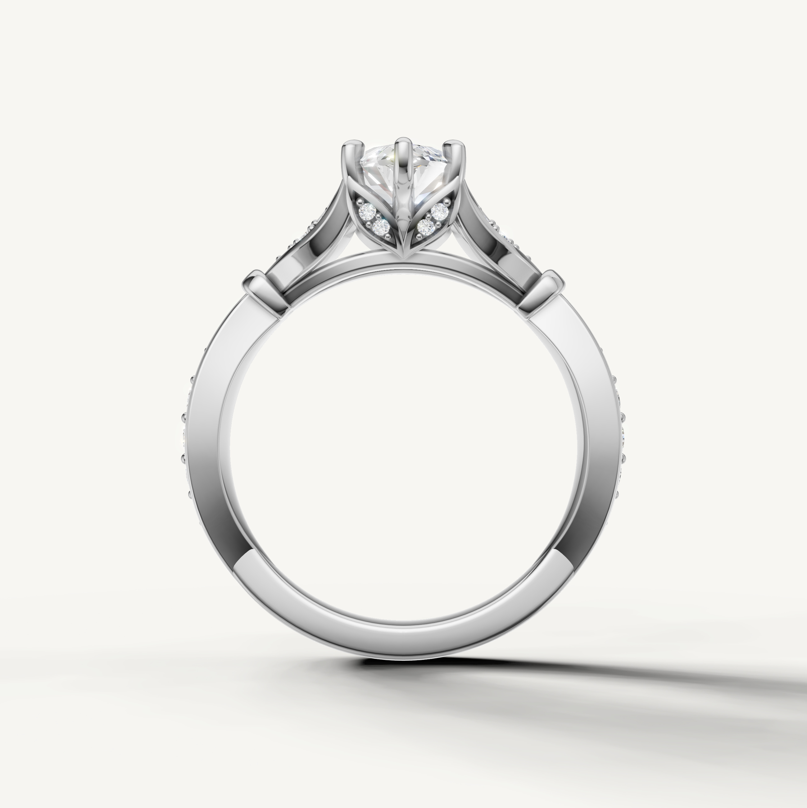 Marquise Lab-Grown Diamond Nature-Inspired Engagement Ring in 14K Gold