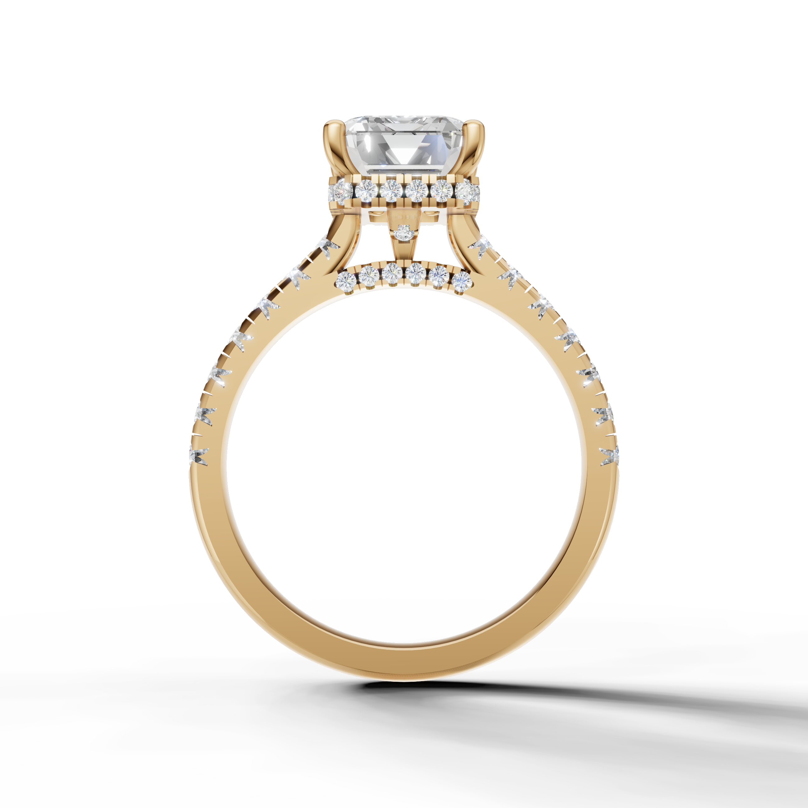 Luxury Emerald Cut Lab Diamond Engagement Ring with Pavé Setting – Raul Diamonds