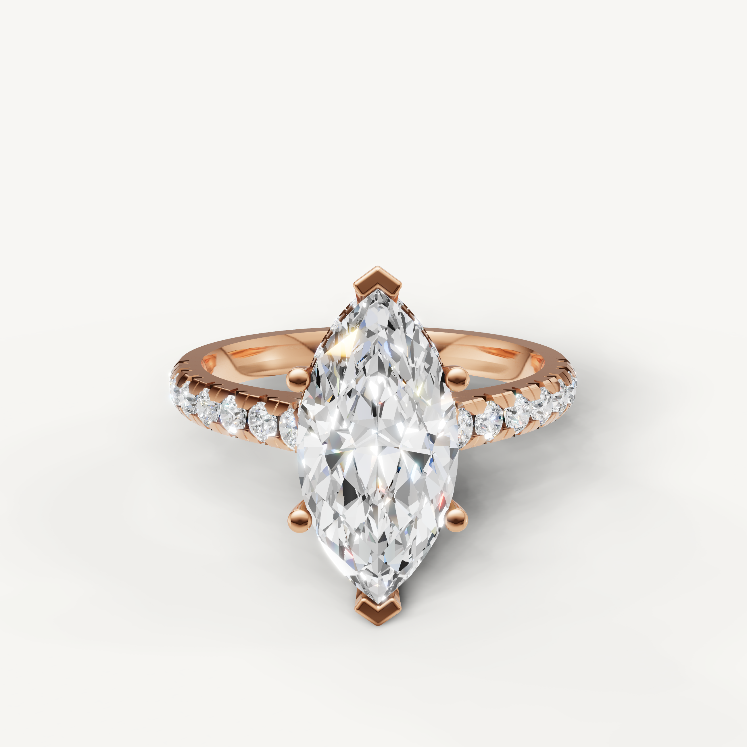 Marquise Cut Lab Grown Diamond Engagement Ring in 14K Rose Gold – Raul Diamonds