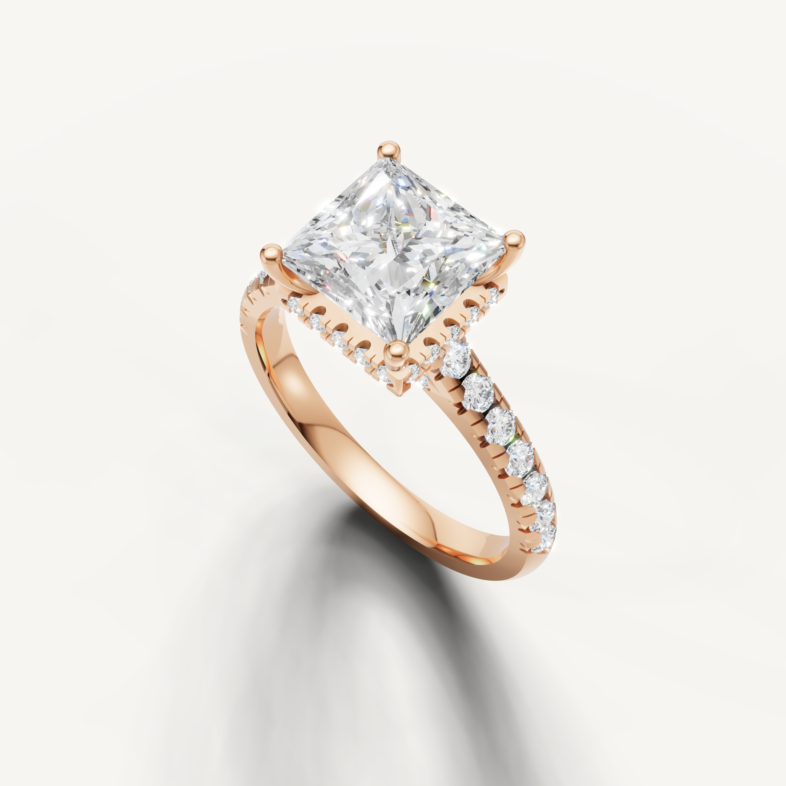 Princess Cut Lab Grown Diamond Ring in Rose Gold for Women – Raul Diamonds