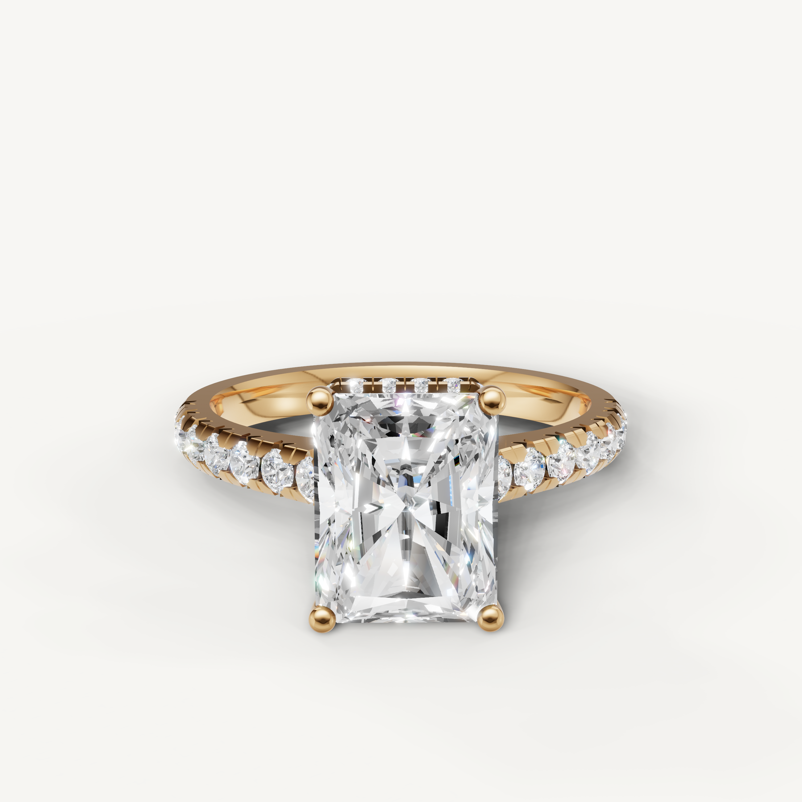 Radiant Cut Lab Grown Diamond Engagement Ring in 14K Yellow Gold – Raul Diamonds