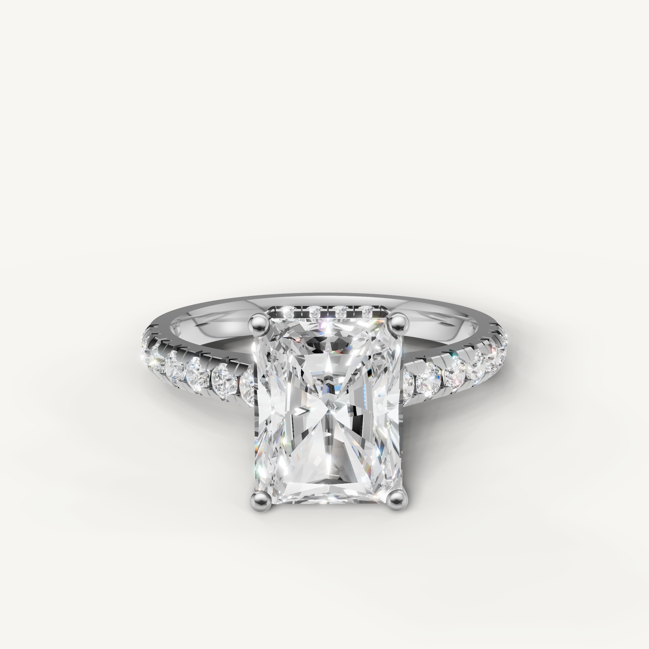 Radiant Cut Lab Grown Diamond Engagement Ring in 14K White Gold – Raul Diamonds