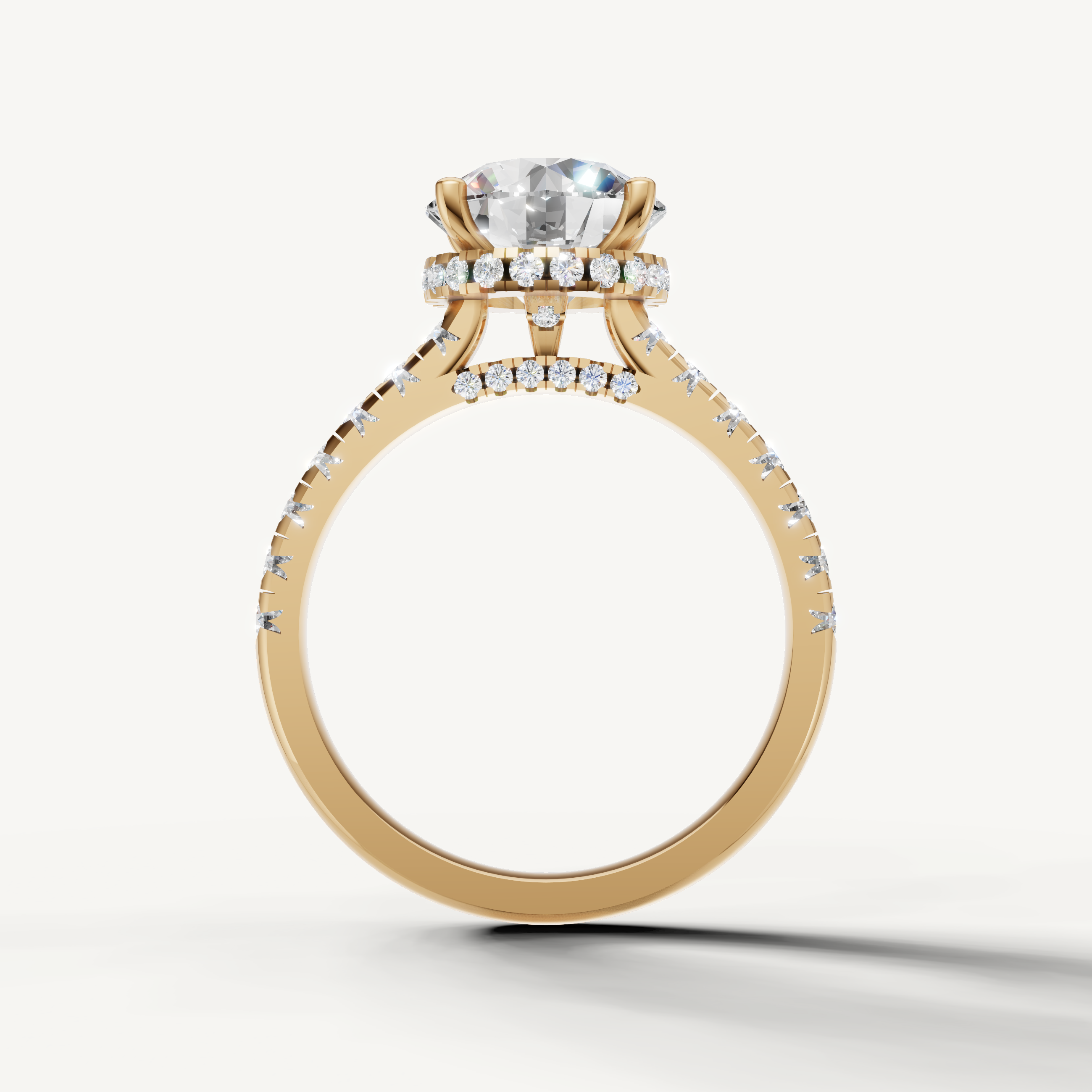 Yellow Gold Round Cut Diamond Engagement Ring for Women – Raul Diamonds