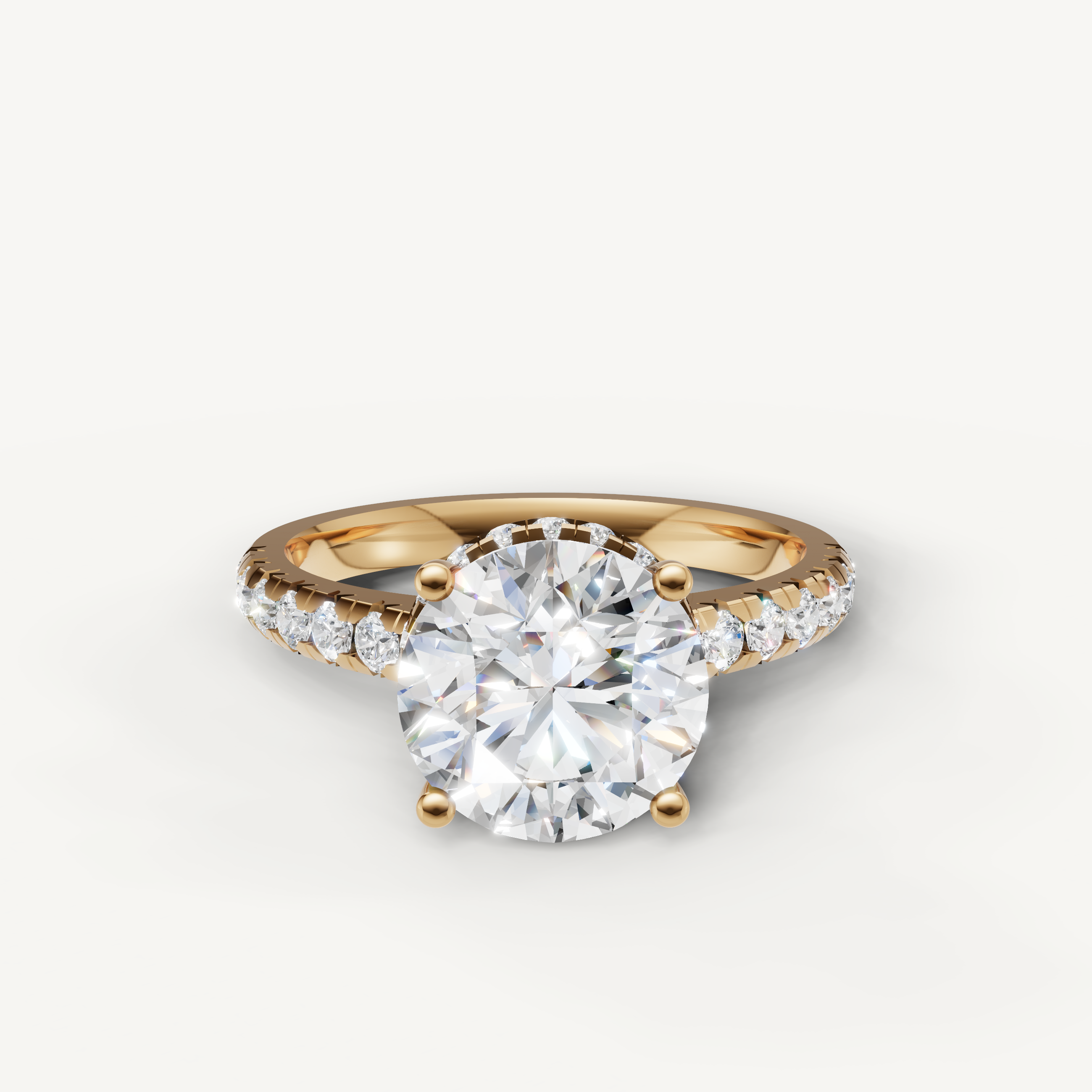 Round Cut Lab Grown Diamond Engagement Ring in 14K Yellow Gold – Raul Diamonds