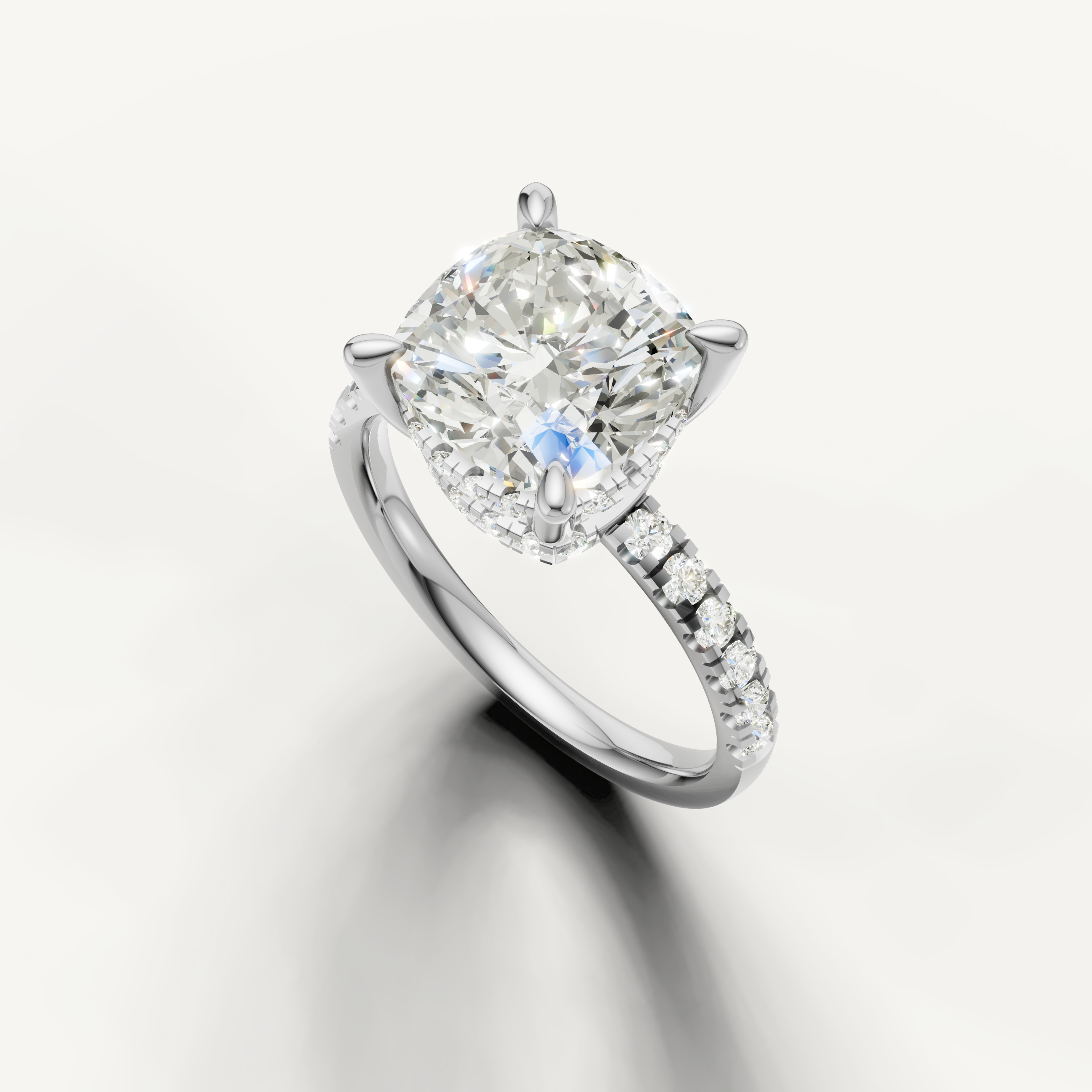14K White Gold Cushion Cut Lab Grown Diamond Ring – Raul Diamonds