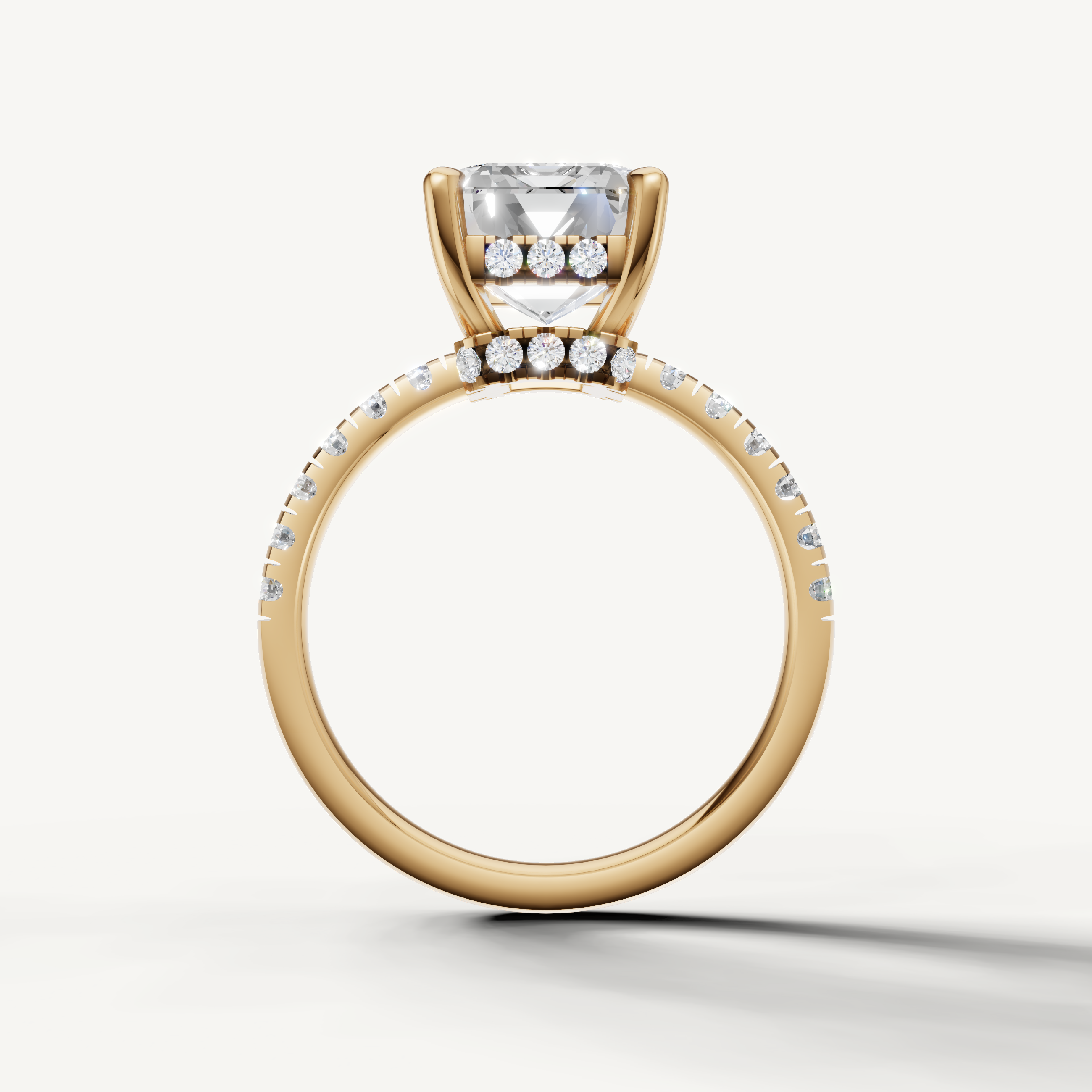 Elegant Emerald Cut Lab Grown Diamond Ring in Yellow Gold – Raul Diamonds