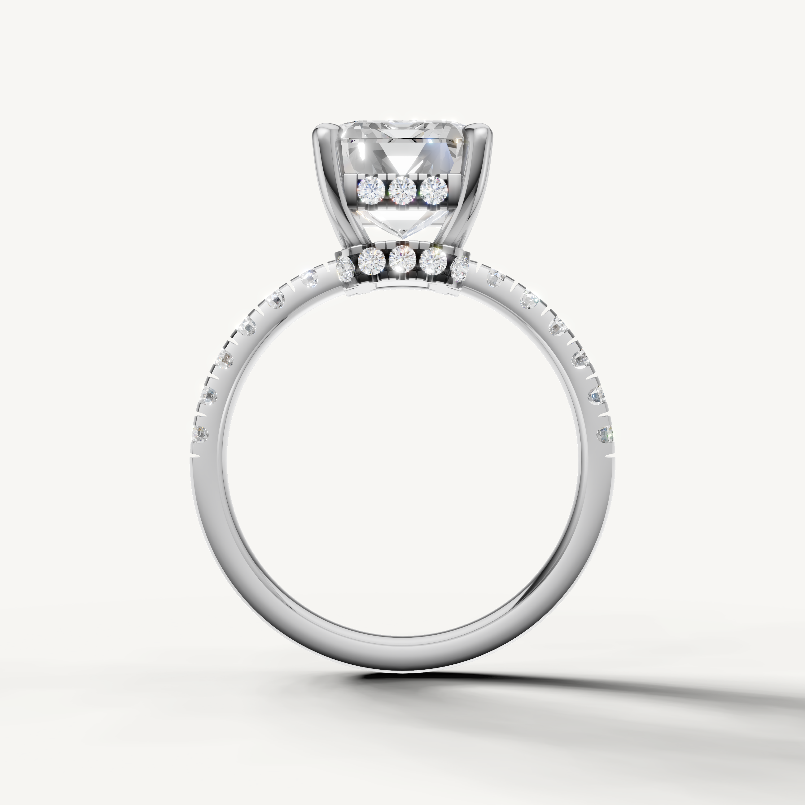 White Gold Emerald Diamond Solitaire Engagement Ring – Raul Diamonds
