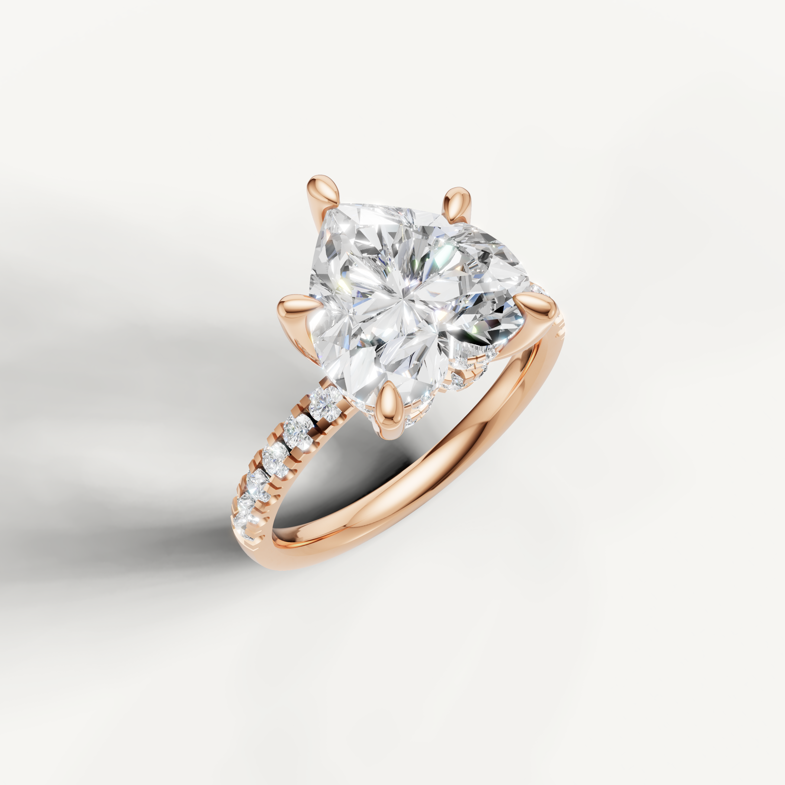 Heart Shape Lab Grown Diamond Engagement Ring in 14K Rose Gold – Raul Diamonds
