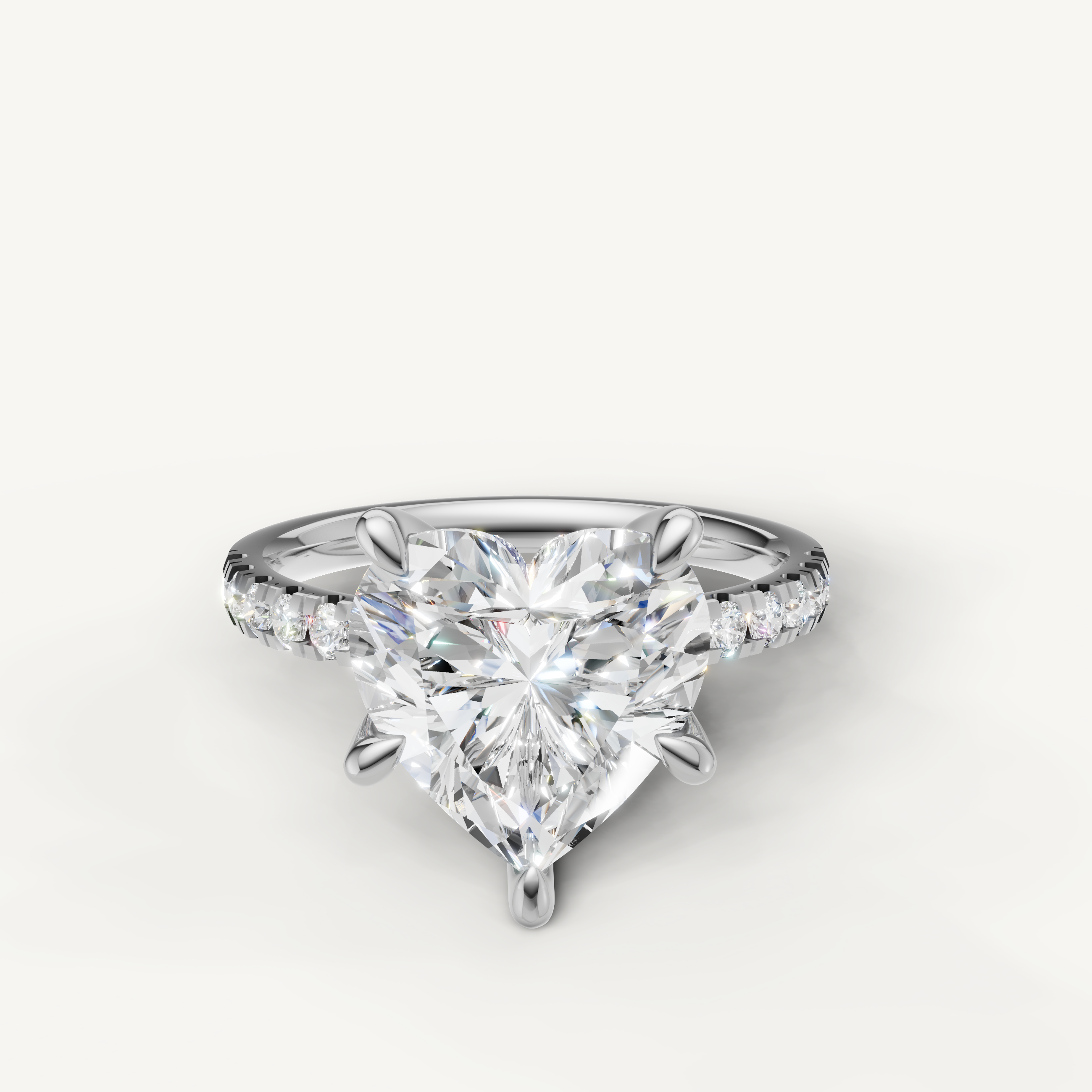 Heart Shape Lab Grown Diamond Engagement Ring in 14K White Gold – Raul Diamonds