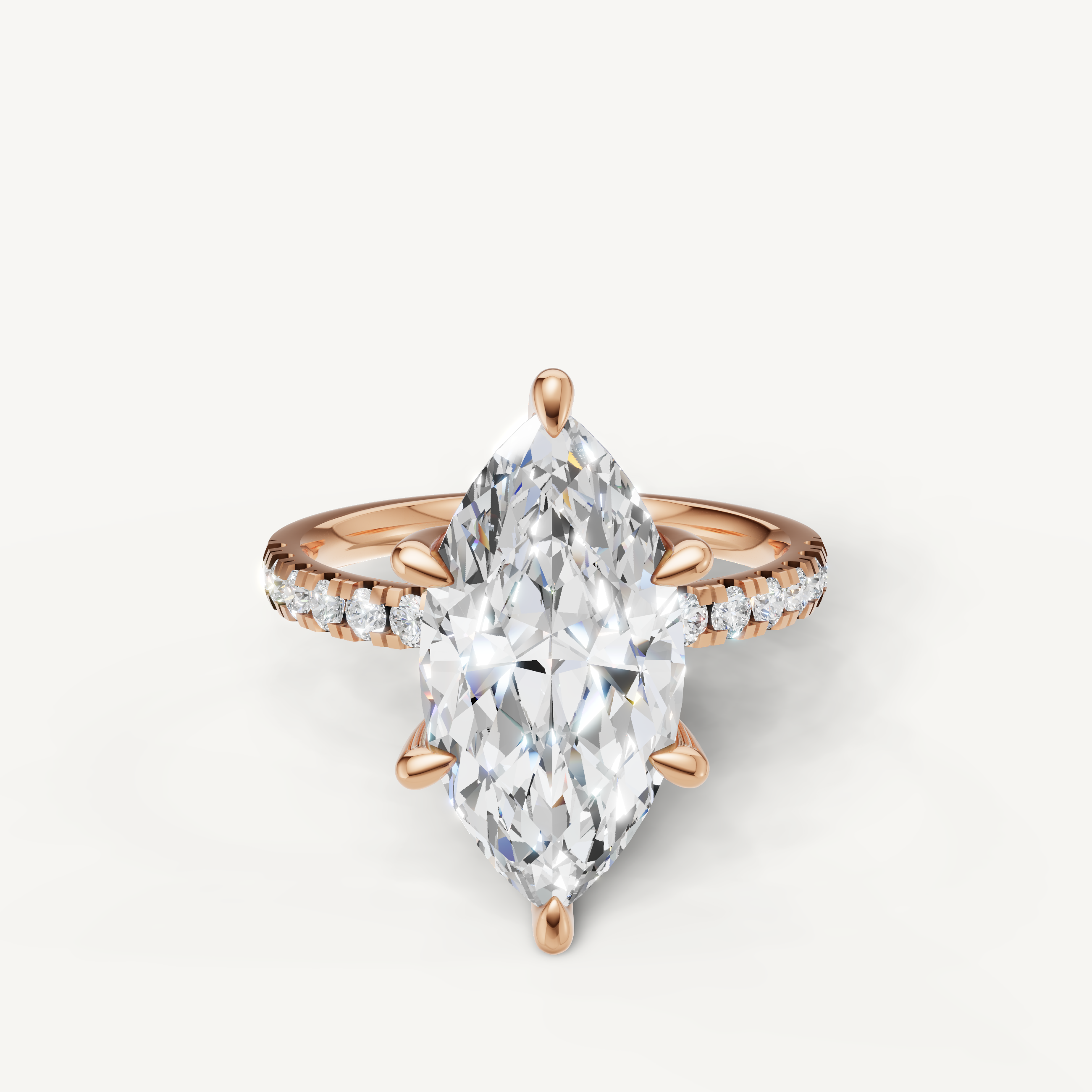 Marquise Cut Lab Grown Diamond Engagement Ring in 14K Rose Gold – Raul Diamonds
