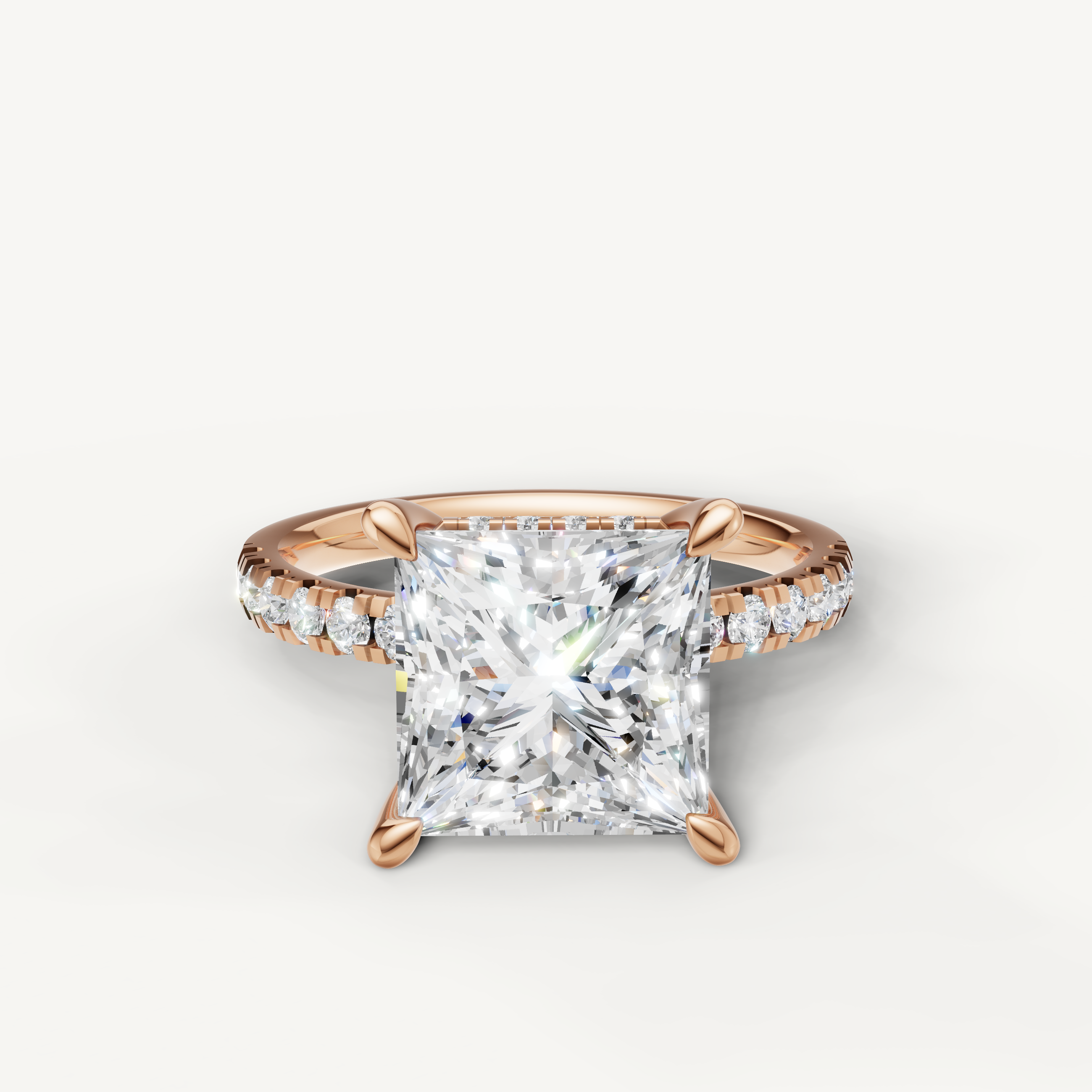 Princess Cut Lab Grown Diamond Engagement Ring in 14K Rose Gold – Raul Diamonds
