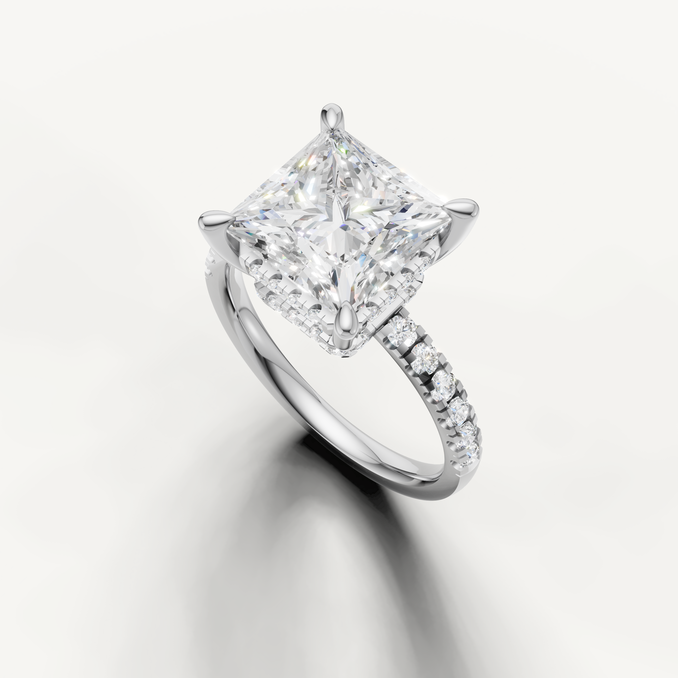 14K White Gold Princess Cut Diamond Engagement Ring for Women – Raul Diamonds