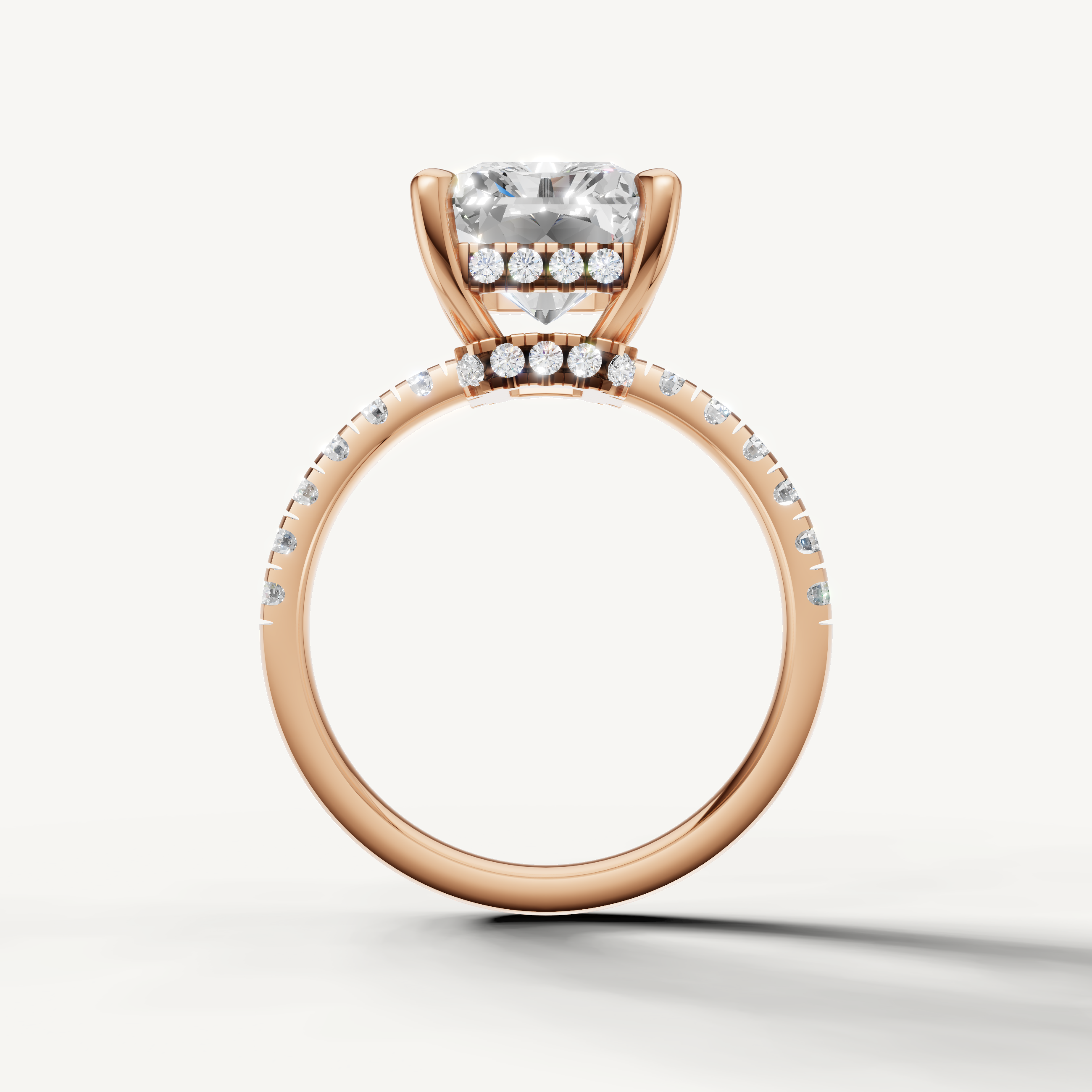 Rose Gold Radiant Lab Grown Diamond Solitaire Ring – Raul Diamonds