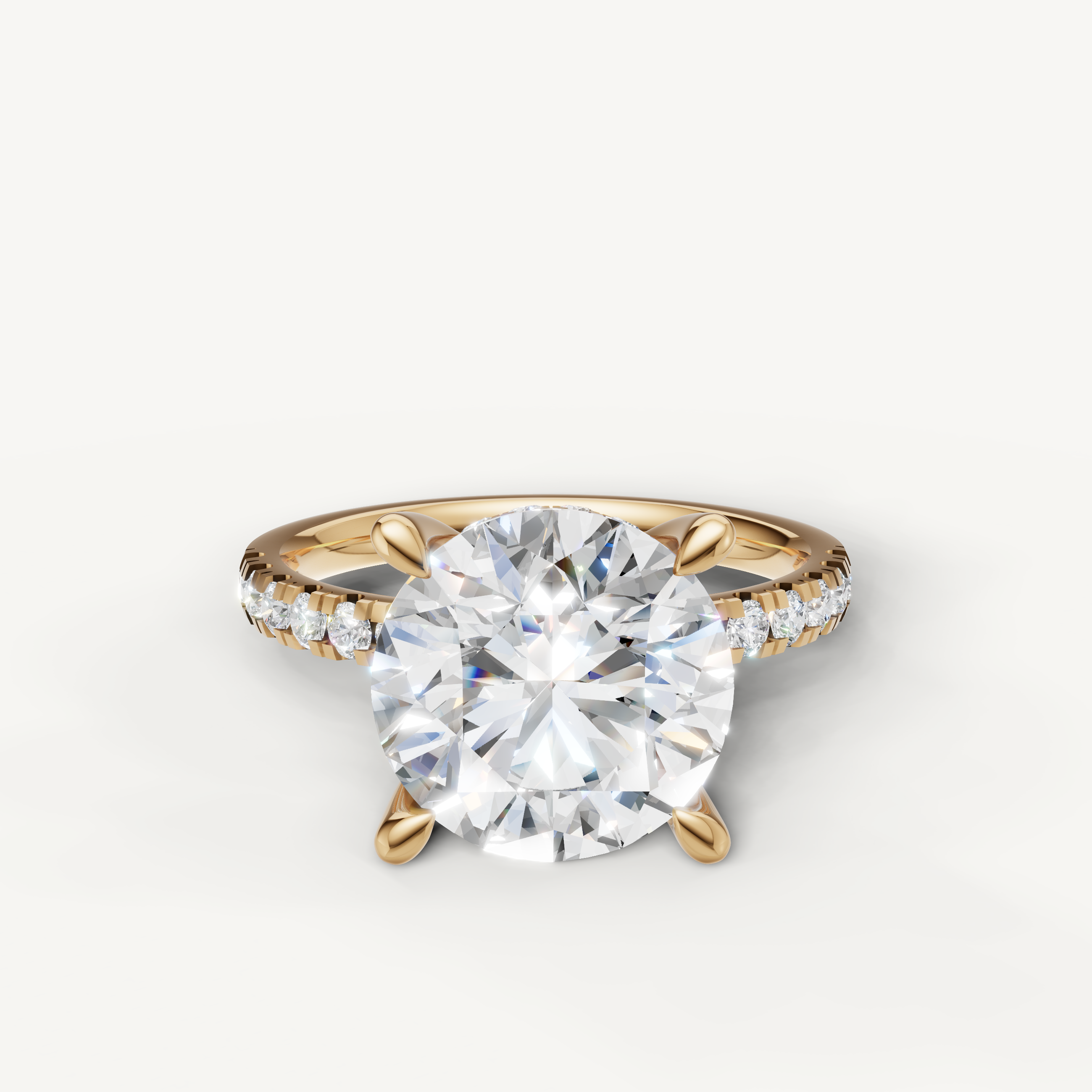 Round Cut Lab Grown Diamond Engagement Ring in 14K Yellow Gold – Raul Diamonds