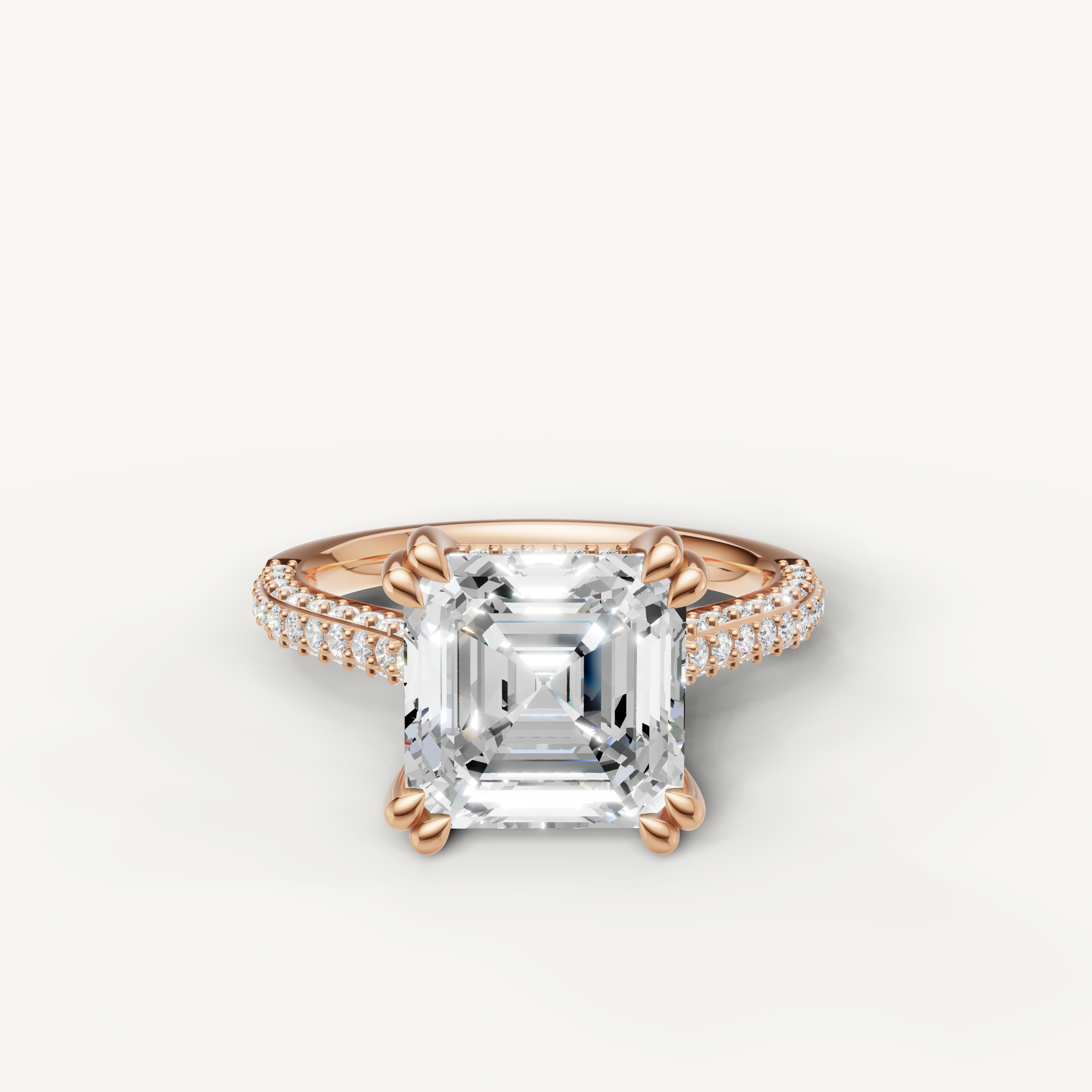 Asscher Cut Lab Grown Diamond Engagement Ring in 14K Rose Gold – Raul Diamonds