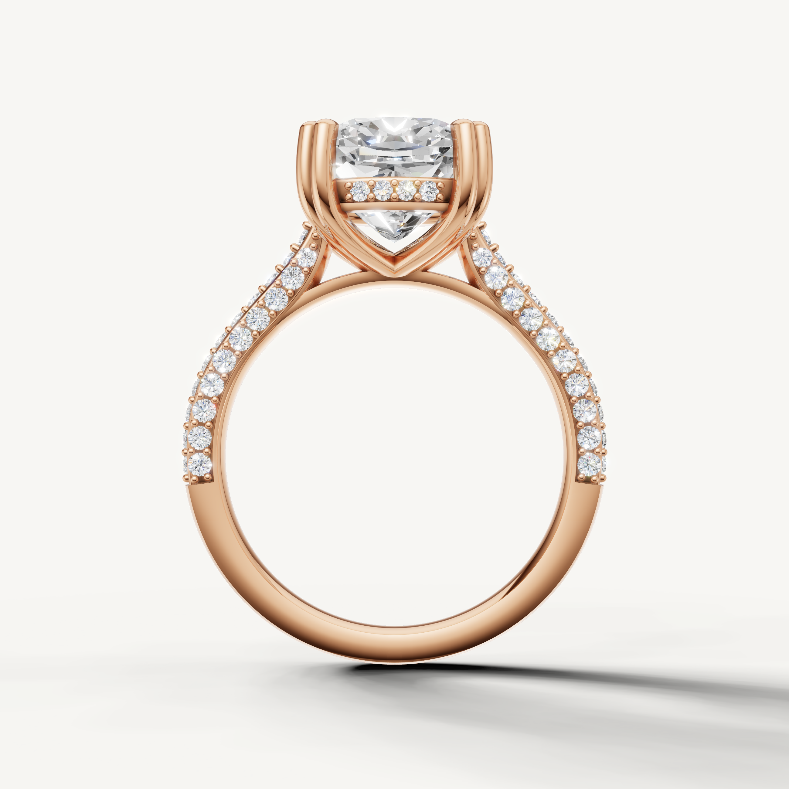 Rose Gold Cushion Lab Grown Diamond Solitaire Ring – Raul Diamonds
