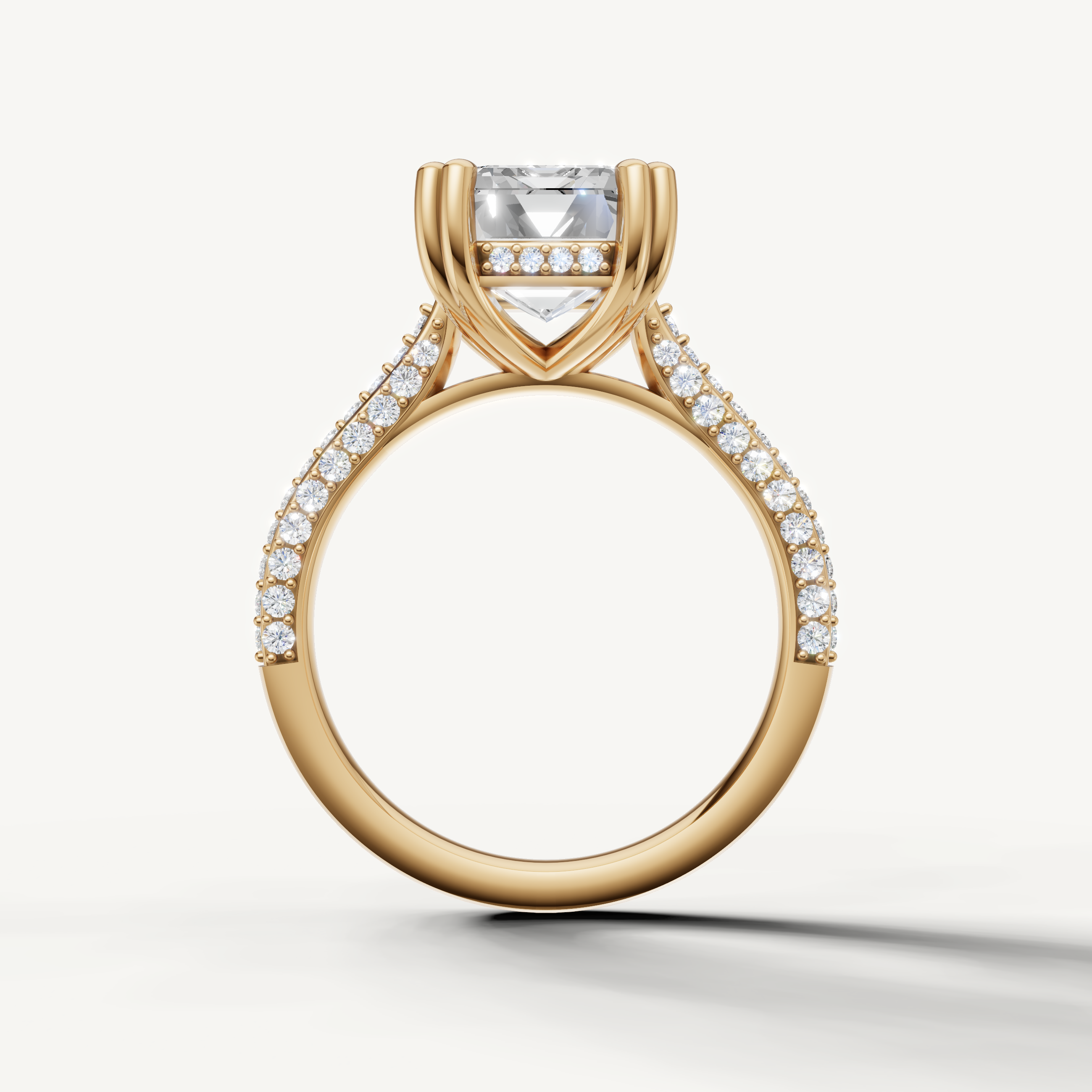 Elegant Emerald Lab Grown Diamond Ring for Women in Yellow Gold – Raul Diamonds