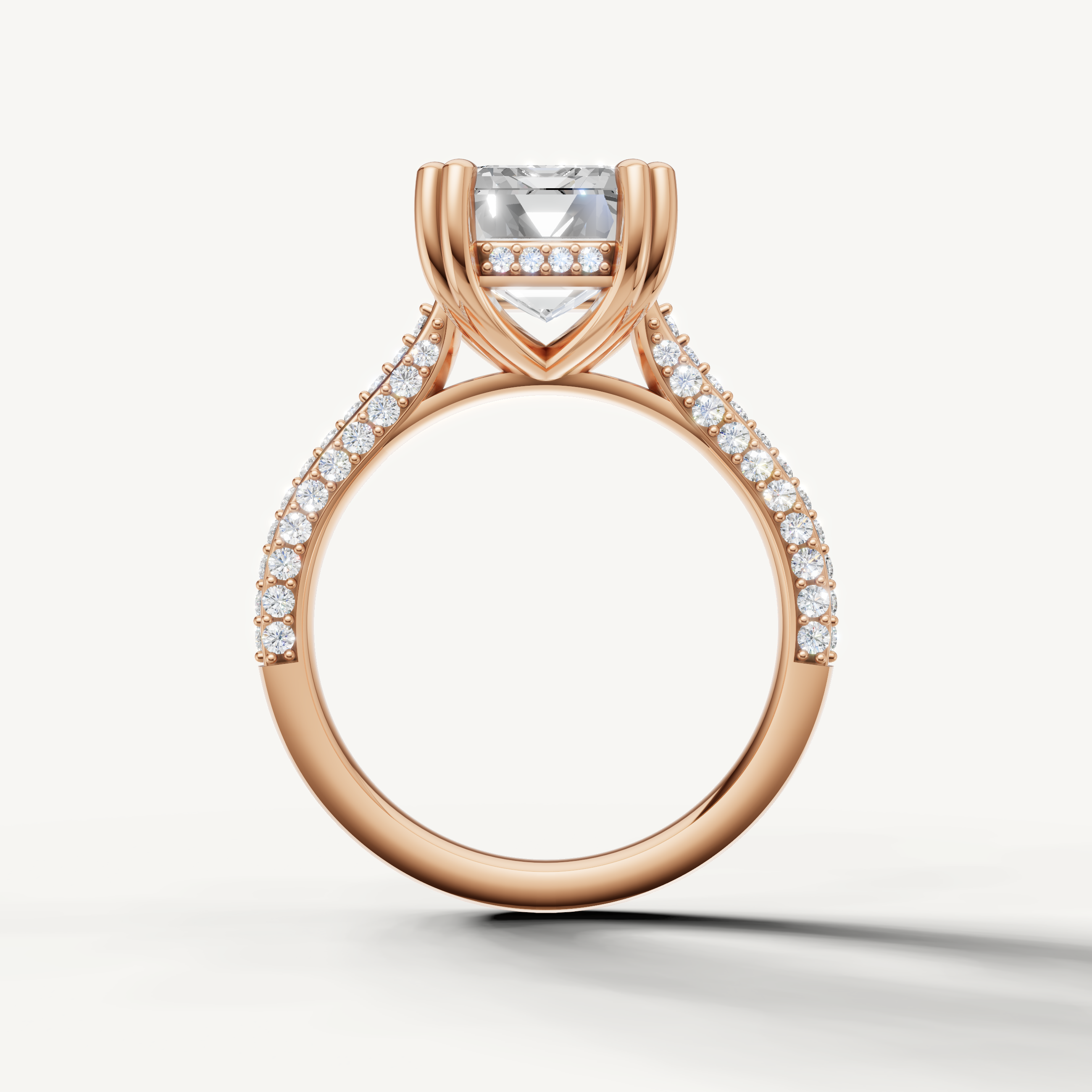 Rose Gold Emerald Lab Grown Diamond Solitaire Ring – Raul Diamonds
