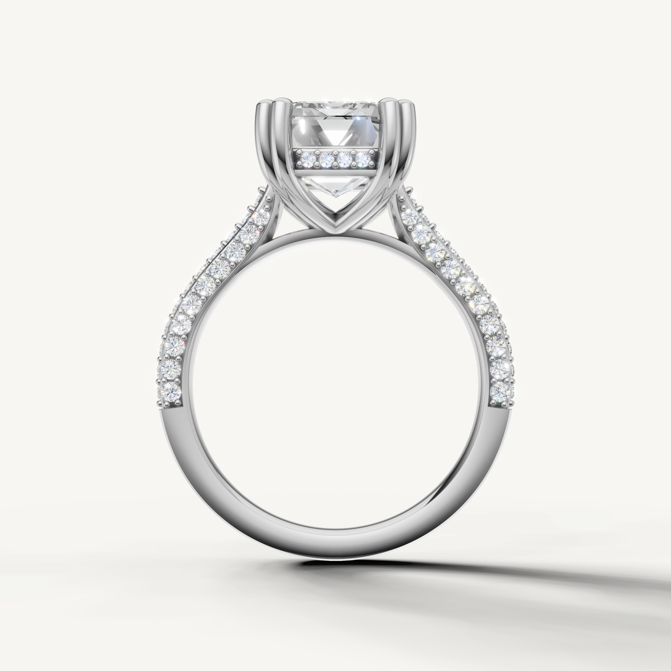 White Gold Emerald Lab Grown Diamond Solitaire Ring – Raul Diamonds