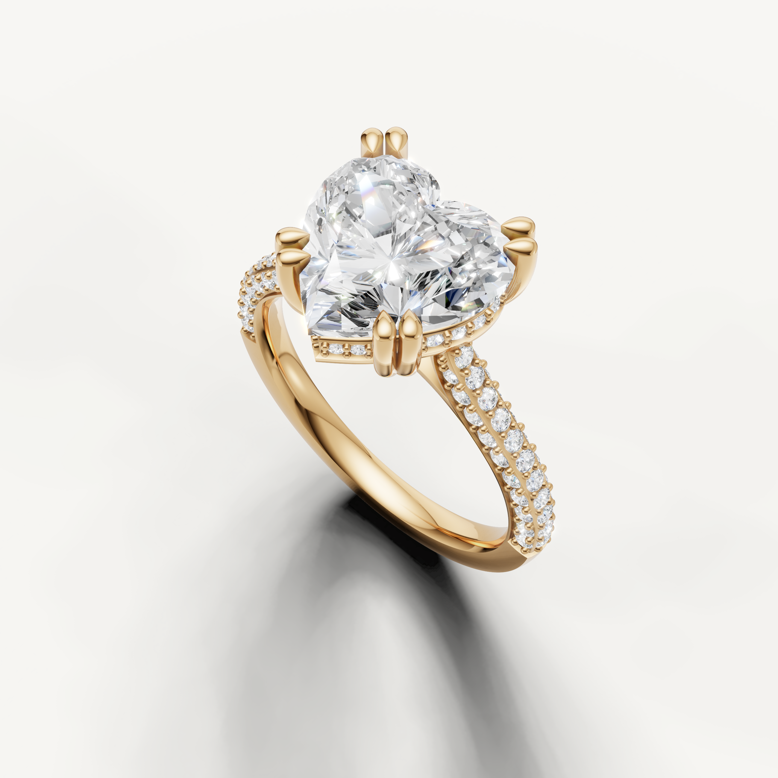 Yellow Gold Heart Shaped Diamond Solitaire Engagement Ring – Raul Diamonds