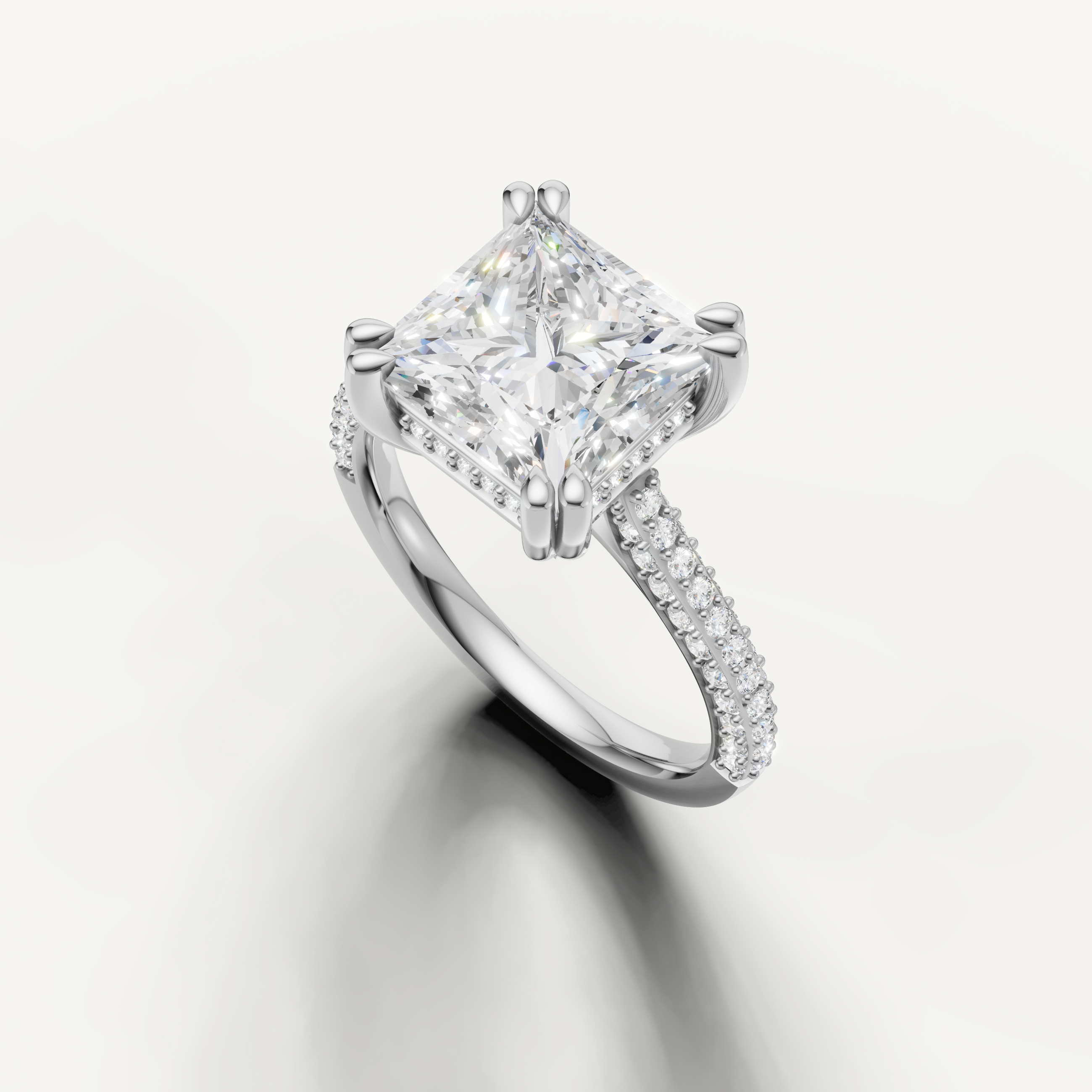 14K White Gold Princess Solitaire Lab Diamond Engagement Ring – Raul Diamonds