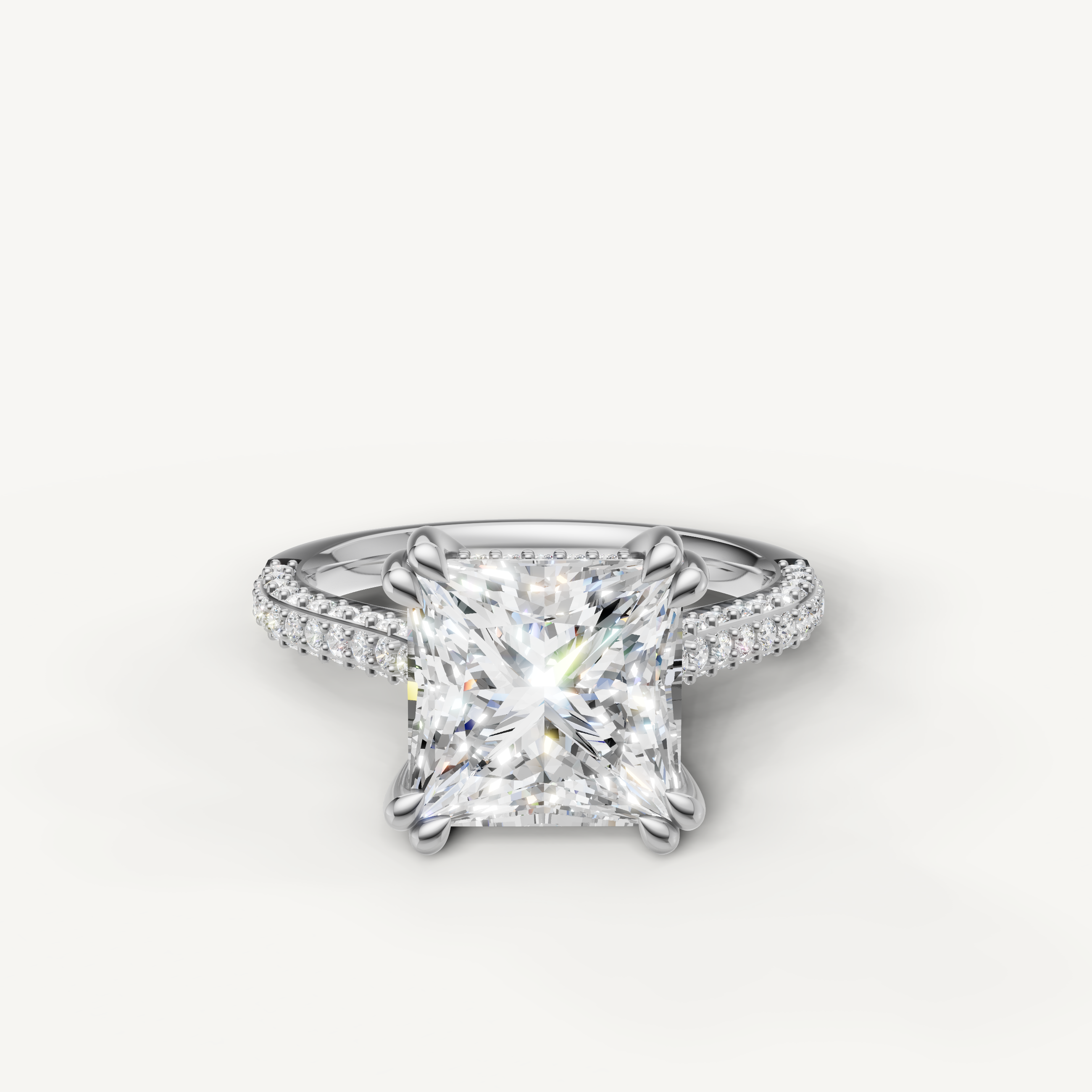 Princess Cut Lab Grown Diamond Engagement Ring in 14K White Gold – Raul Diamonds