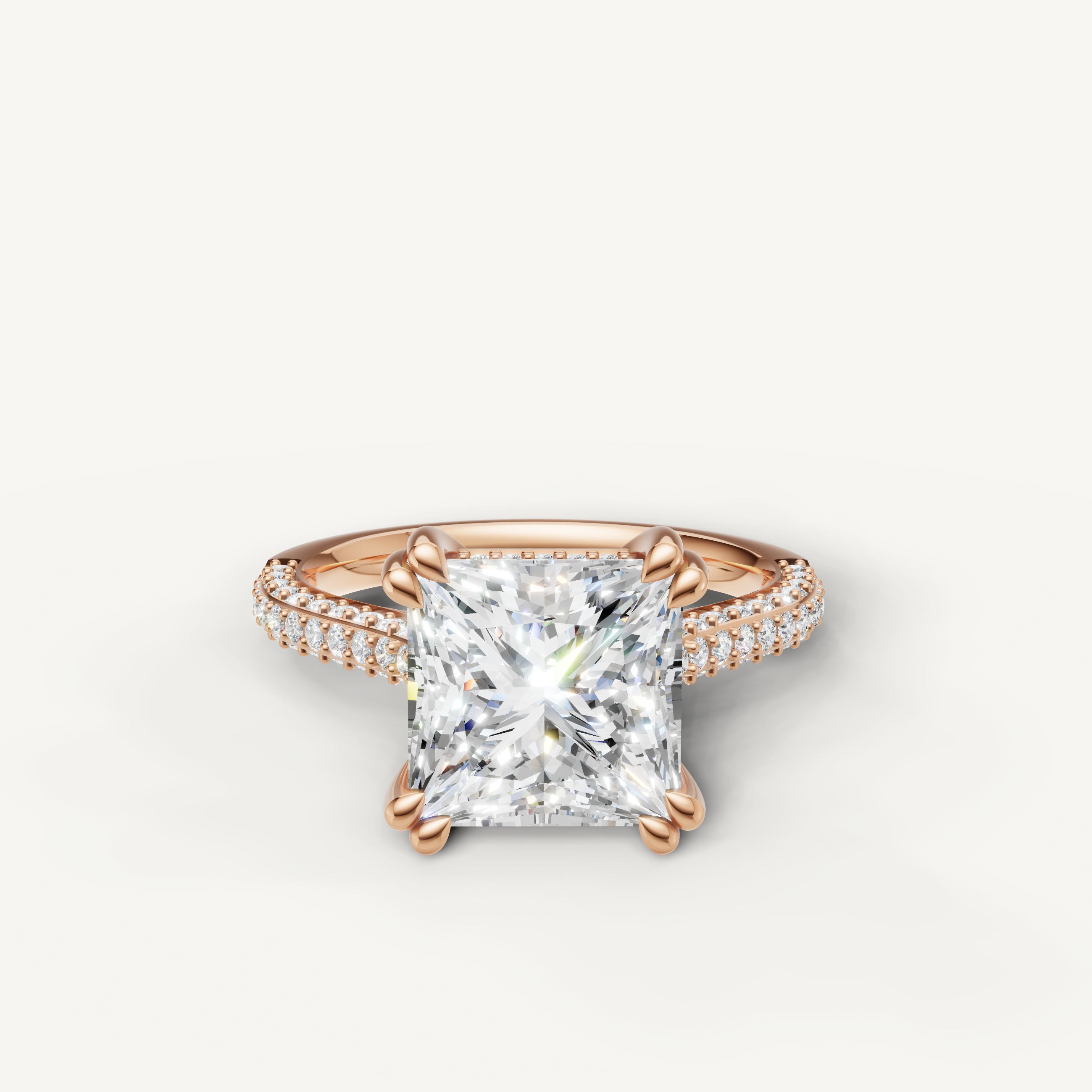 Princess Cut Lab Grown Diamond Engagement Ring in 14K Rose Gold – Raul Diamonds