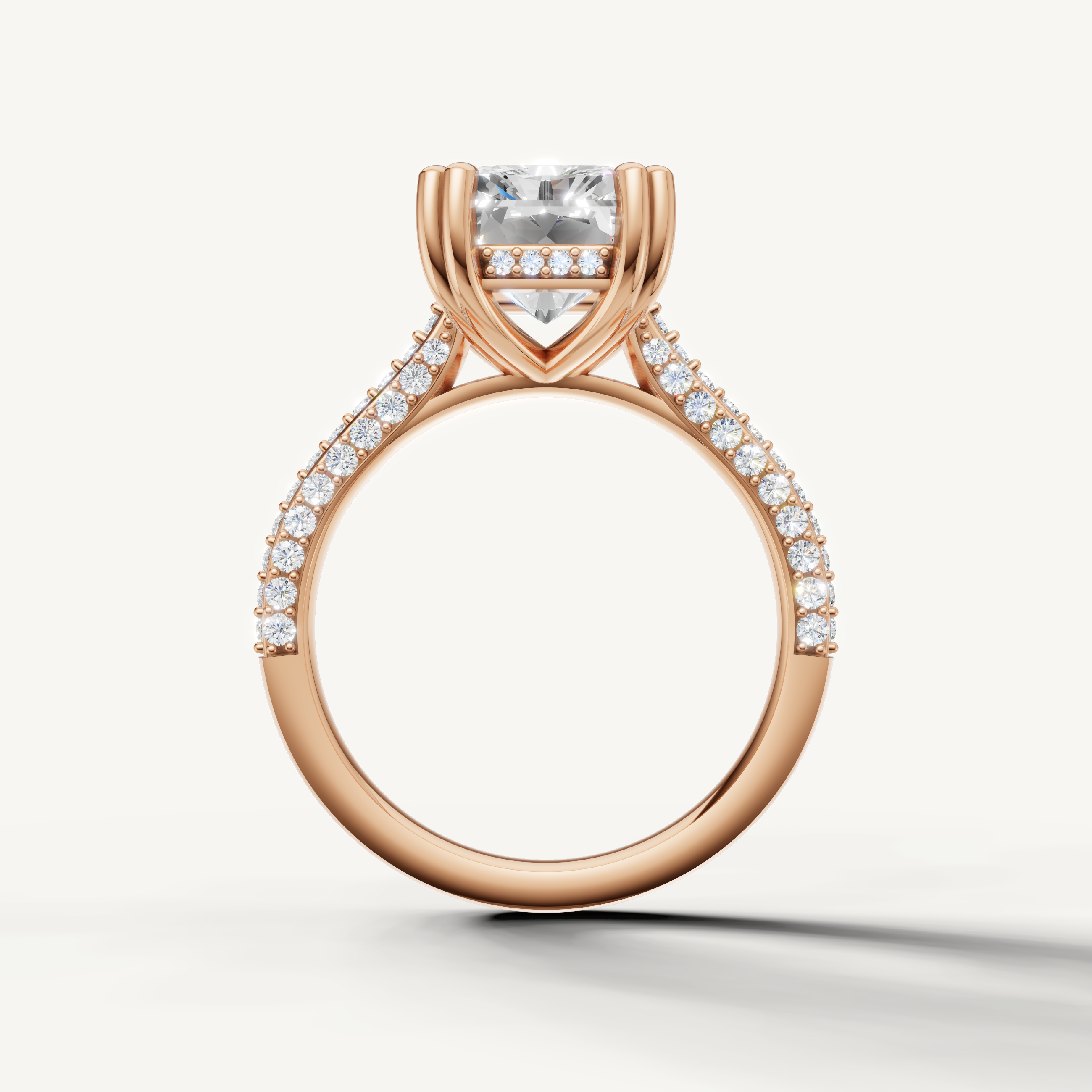 Rose Gold Radiant Shape Lab Grown Diamond Ring for Women – Raul Diamonds