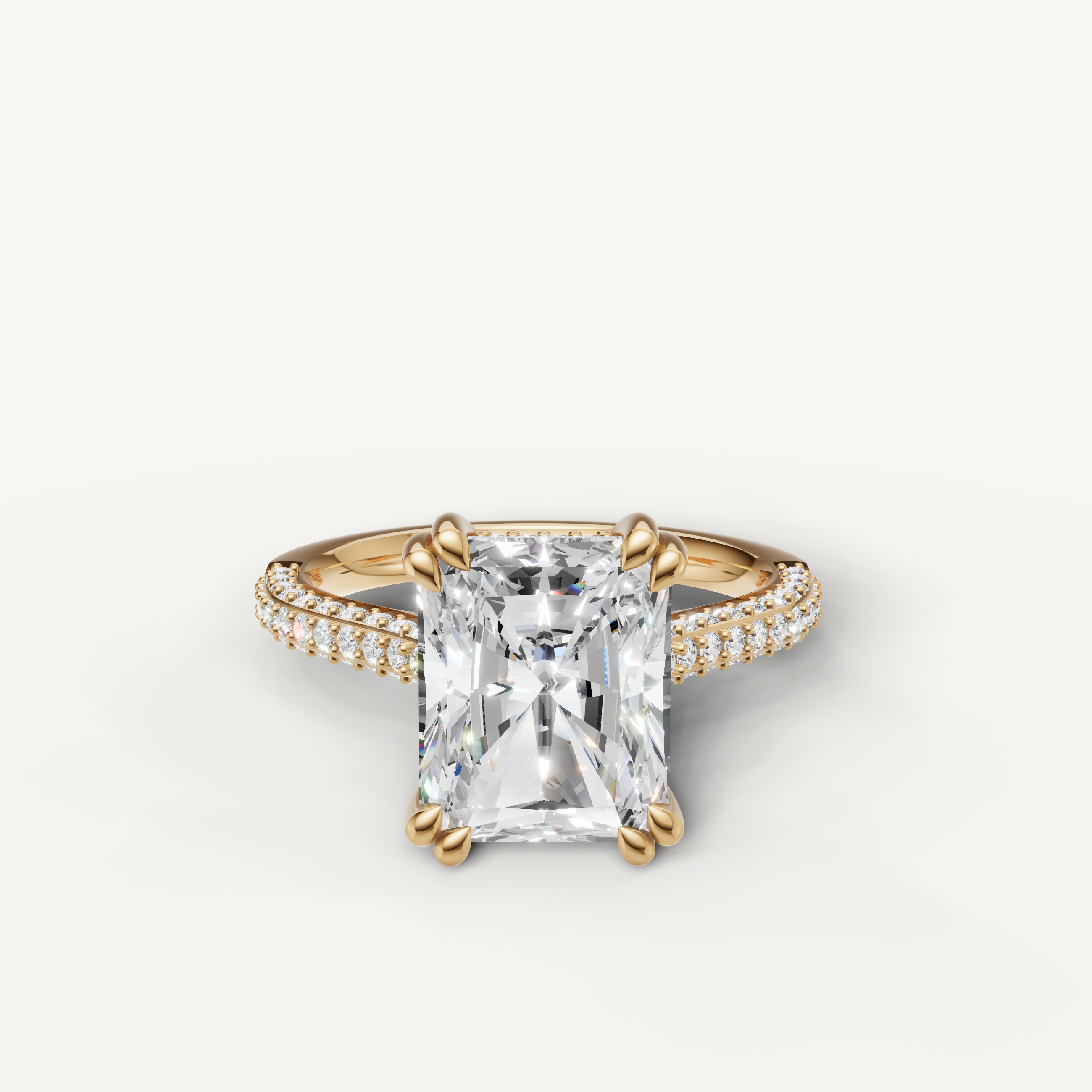 Radiant Cut Lab Grown Diamond Engagement Ring in 14K Yellow Gold – Raul Diamonds