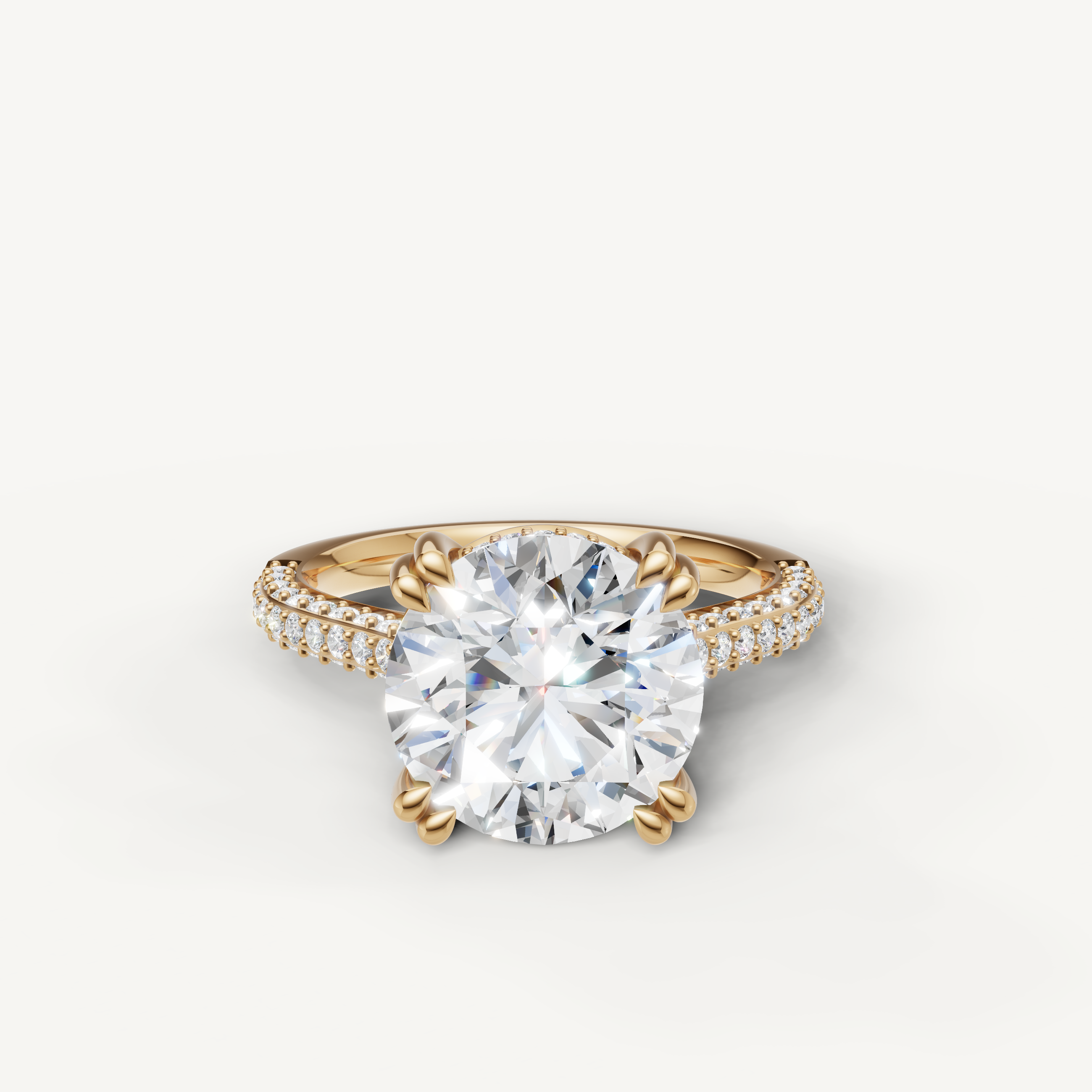 Round Lab Grown Diamond Engagement Ring in 14K Yellow Gold – Raul Diamonds