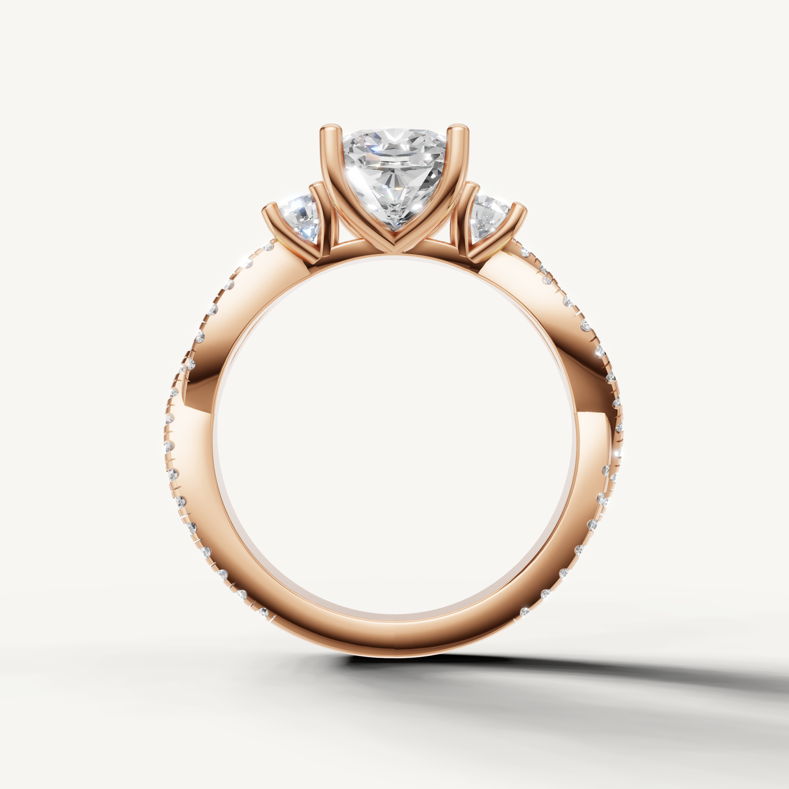 Rose Gold Cushion Cut Engagement Ring for Women – Raul Diamonds