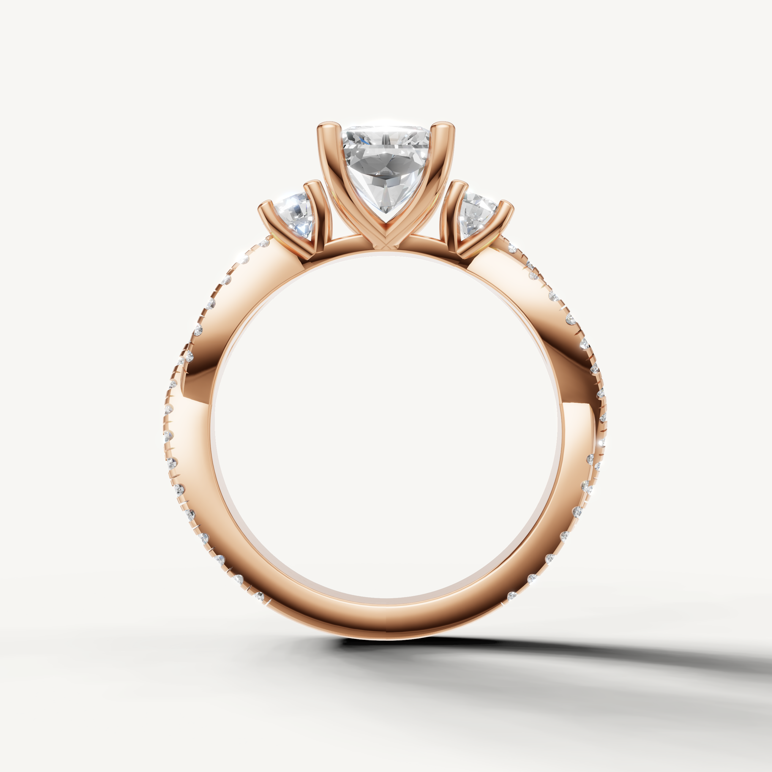 Rose Gold Radiant Shape Engagement Ring for Women – Raul Diamonds
