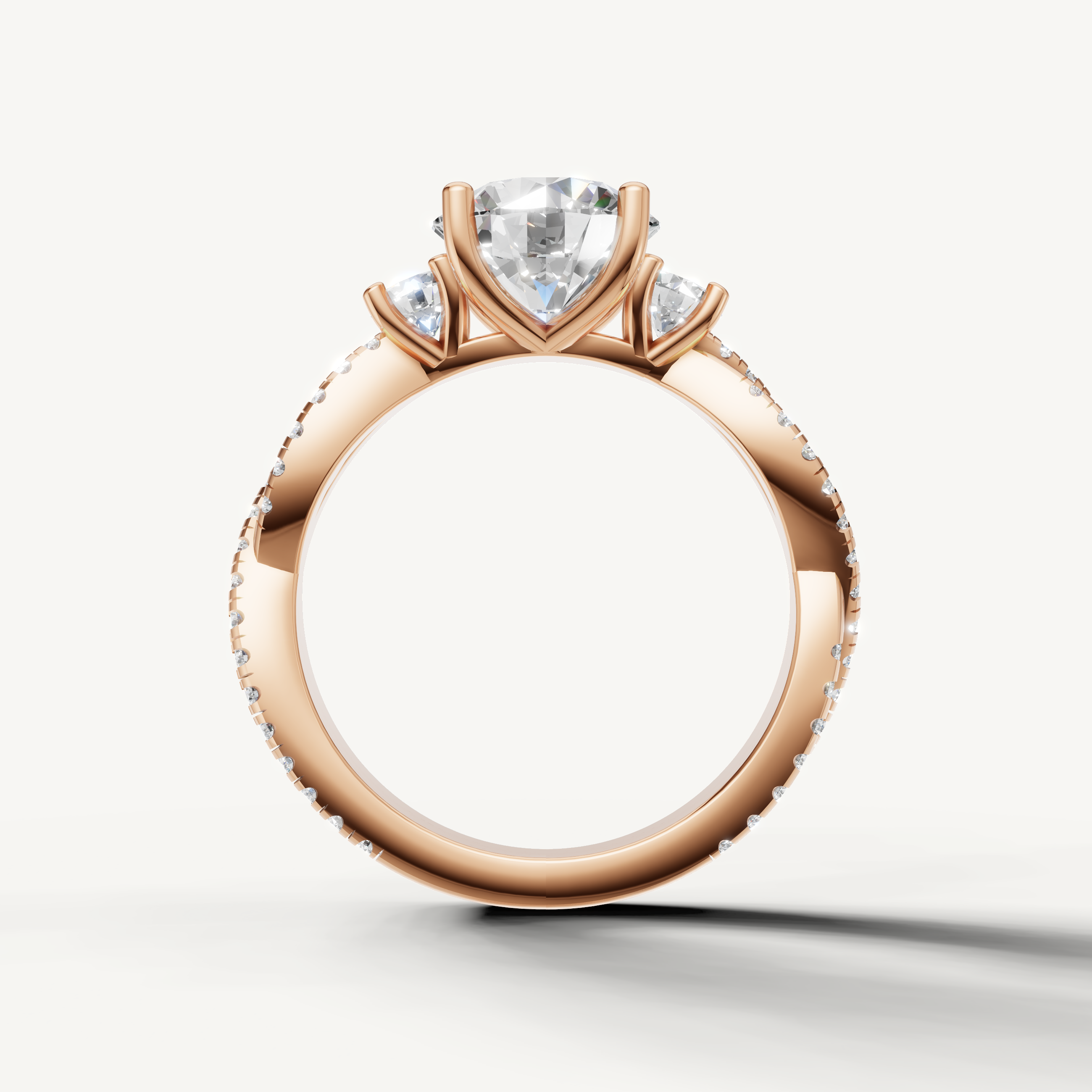 Rose Gold Round Shape Engagement Ring for Women – Raul Diamonds