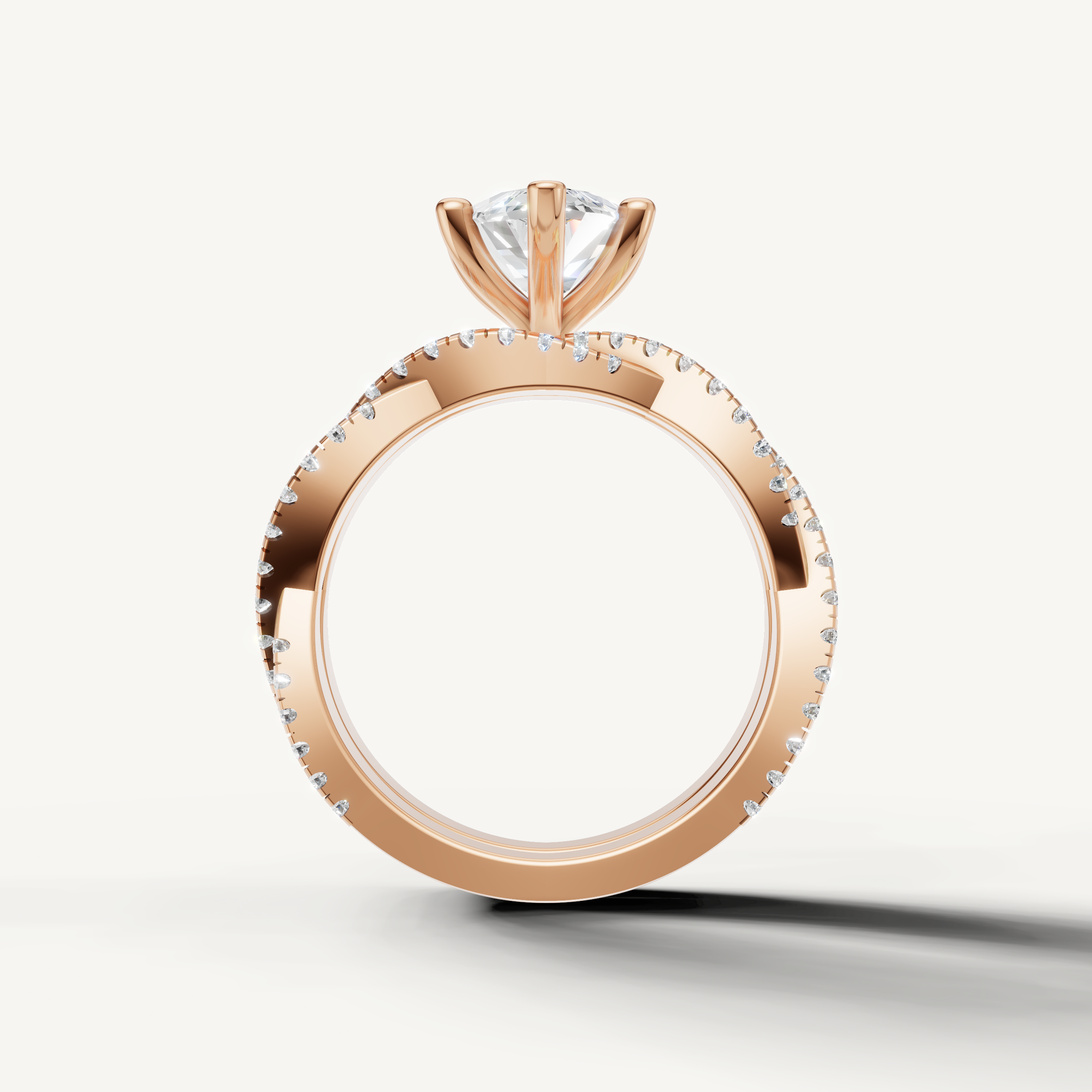 Luxury Marquise Lab Grown Diamond Split Shank Bridal Set Rose Gold