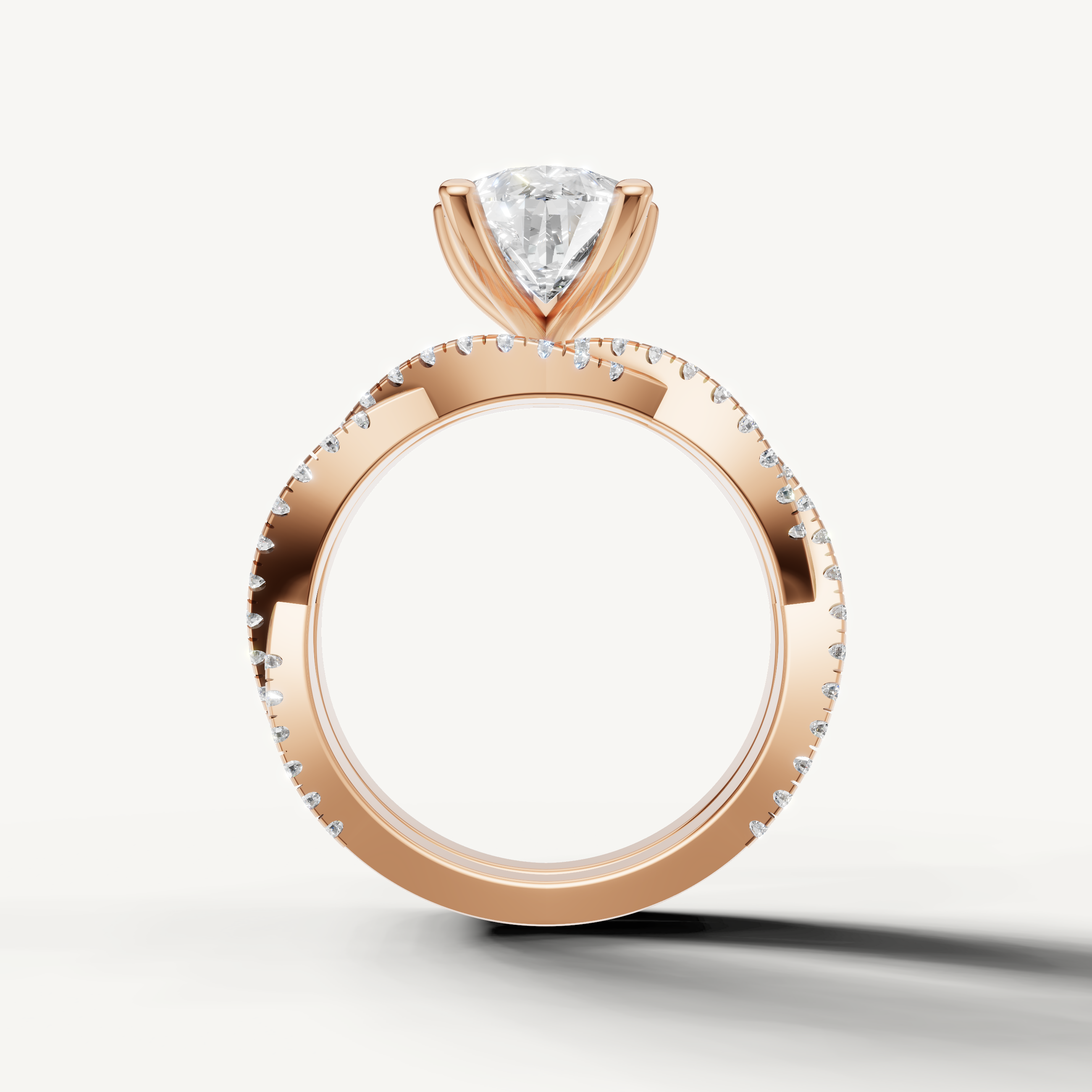 Luxury Pear Lab Grown Diamond Split Shank Bridal Set Rose Gold