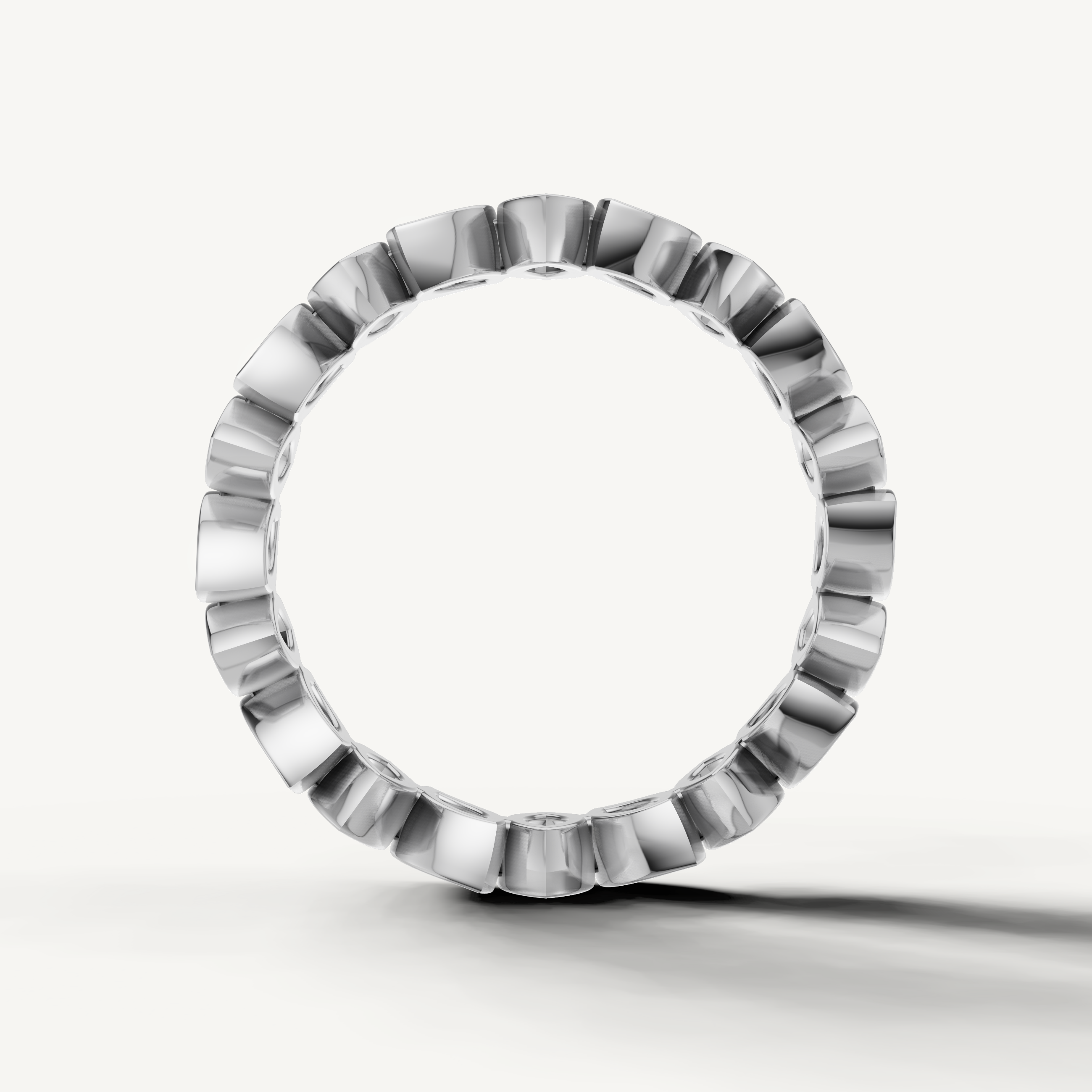 IGI certified lab grown diamond eternity band with east west marquise bezel design