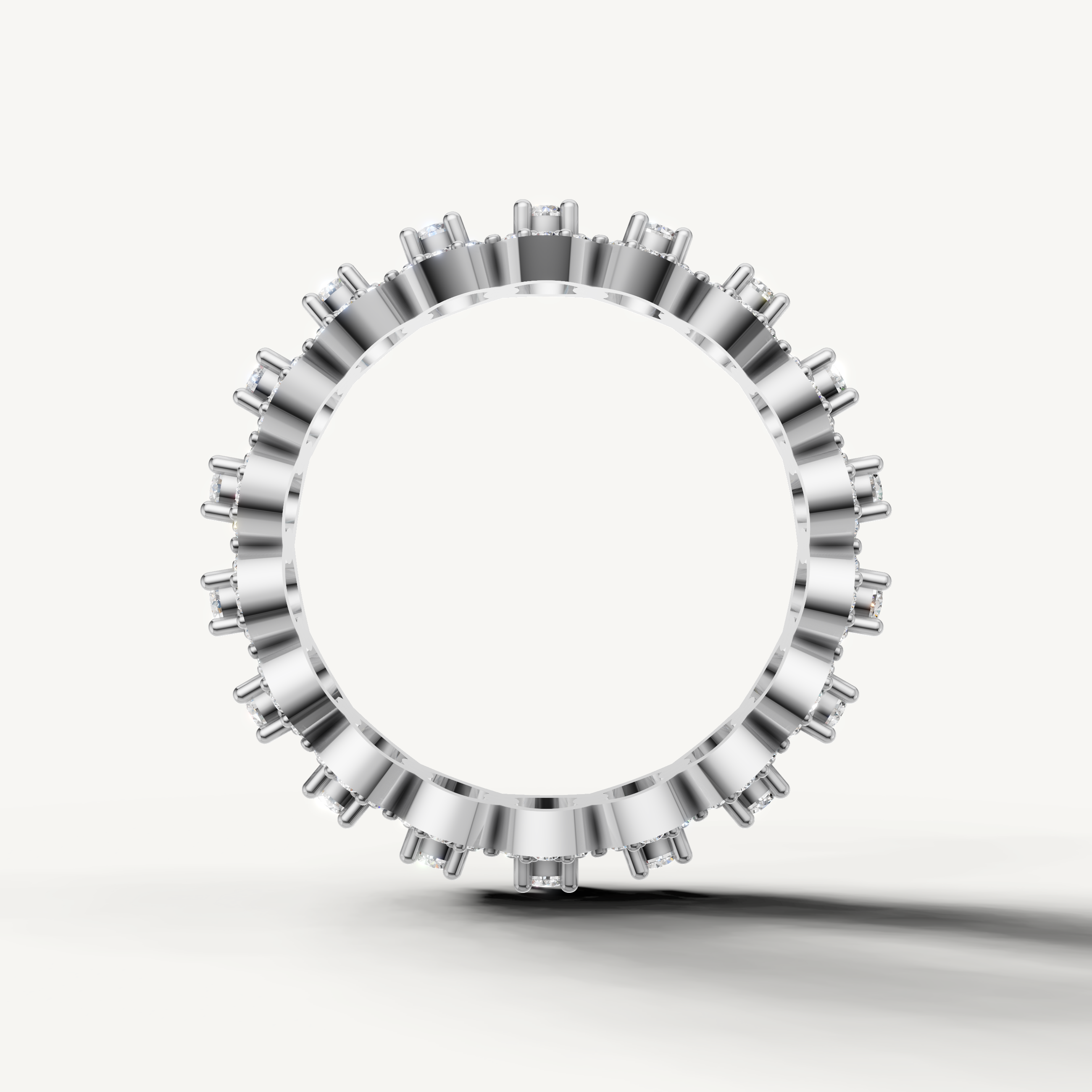 IGI certified lab grown diamond floral eternity band in white gold