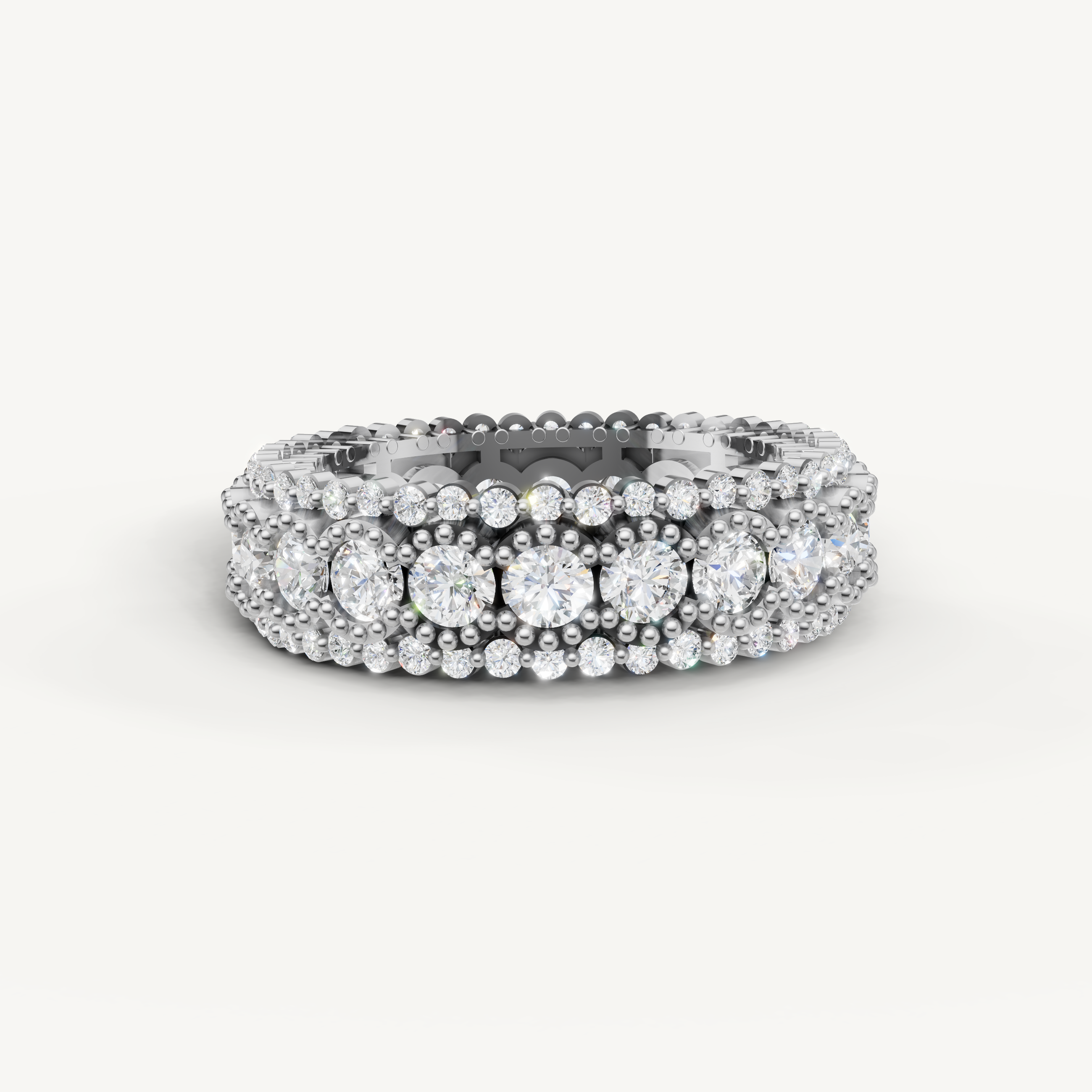 round brilliant lab grown diamond eternity band in 14k white gold