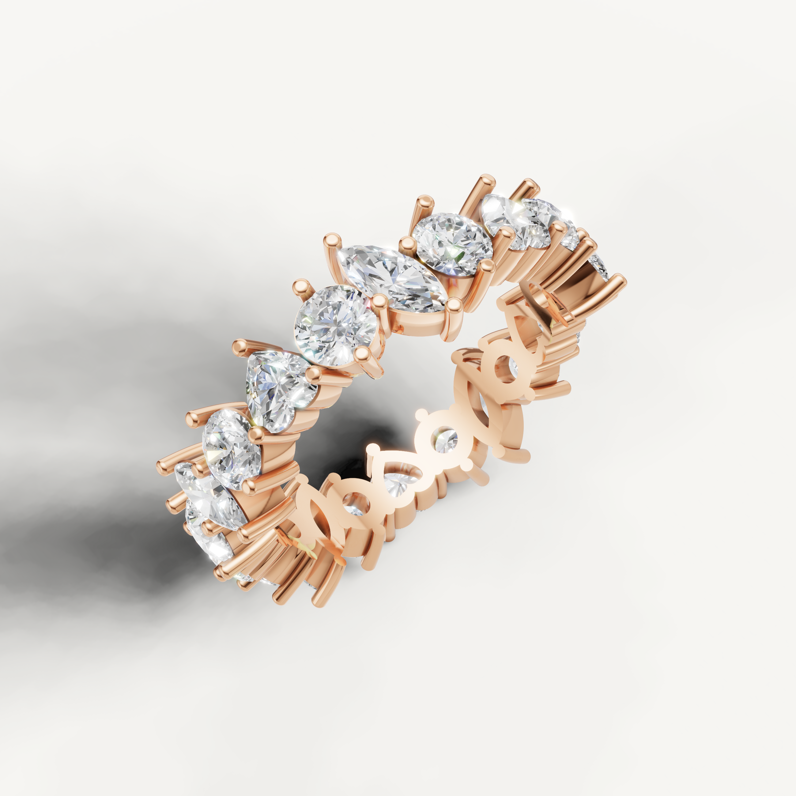 romantic alternating marquise diamond eternity ring with modern elegance
