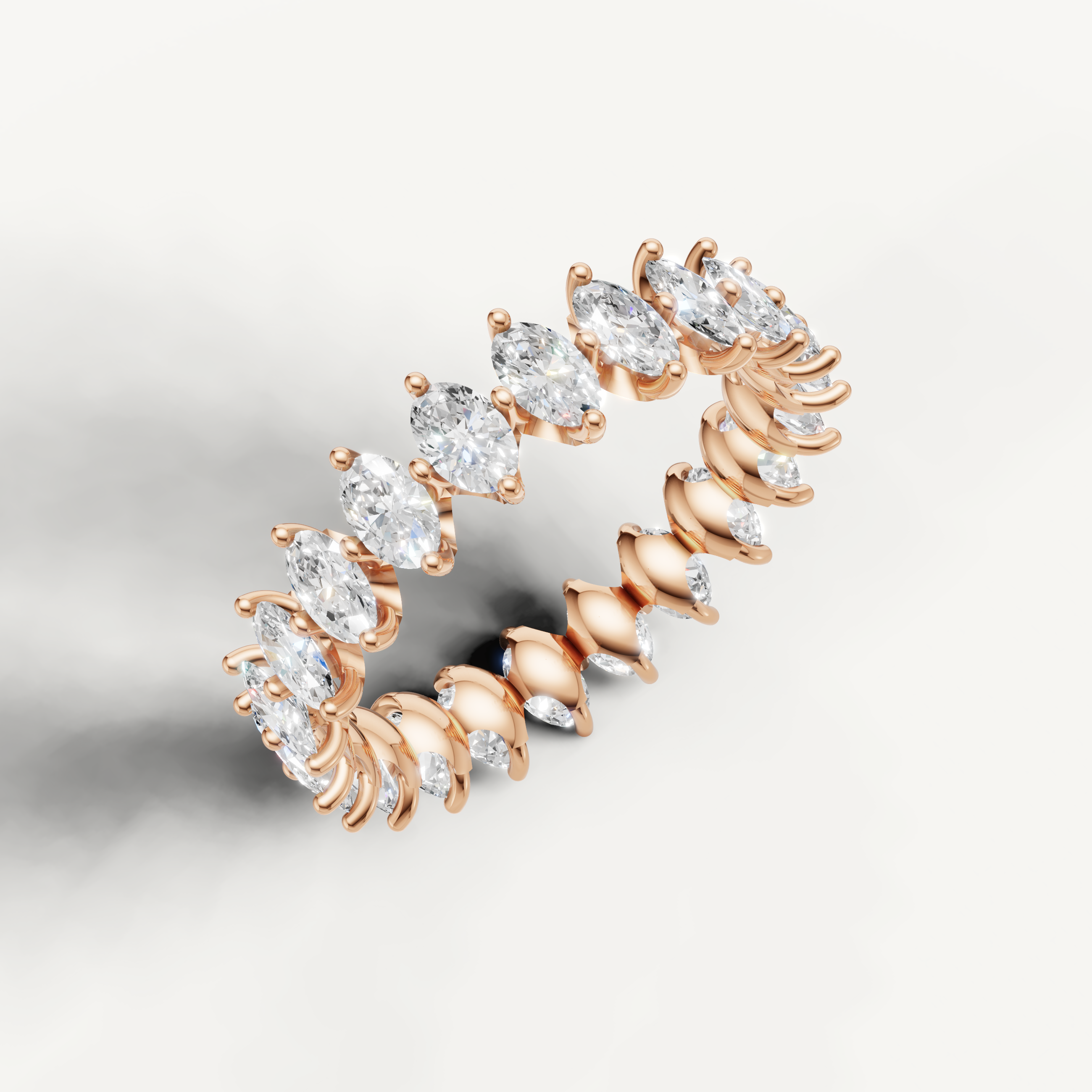 romantic oval diamond eternity wedding ring with endless sparkle
