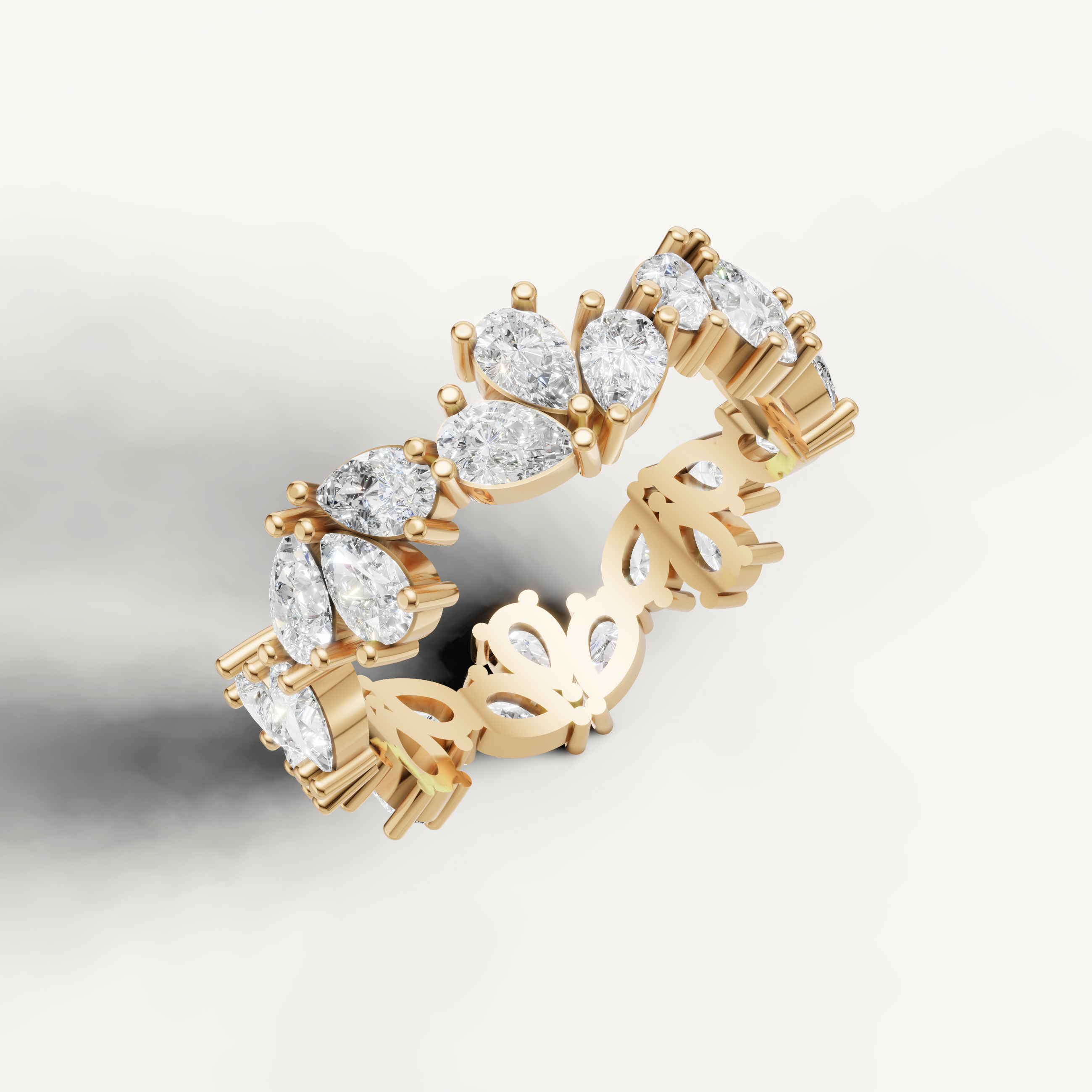 luxurious pear cut diamond wedding ring with radiant elegance